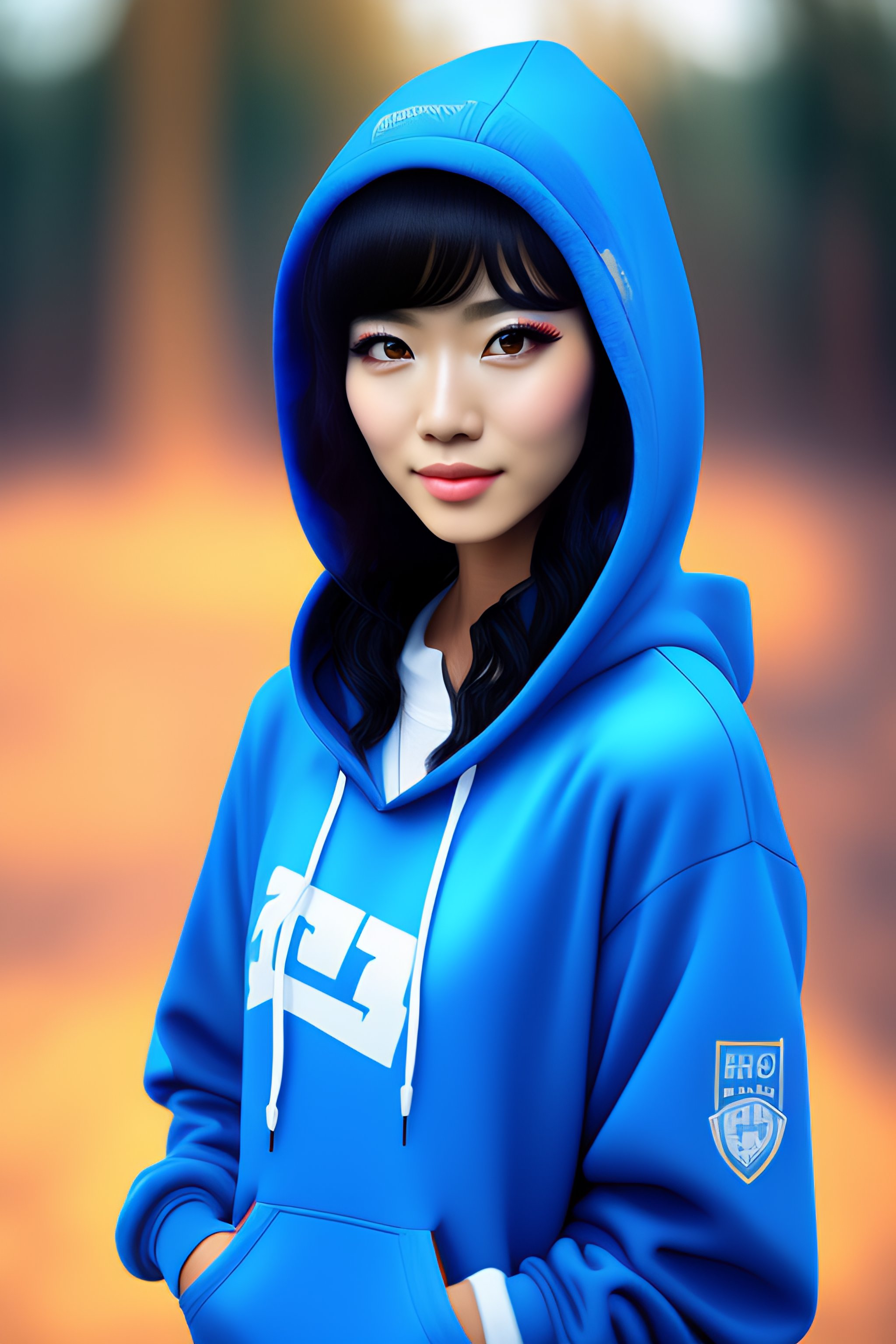 Anime girl in blue 2024 hoodie