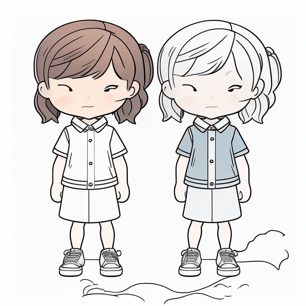 Lexica - A couple of kindergarten twin standing next to each other ...