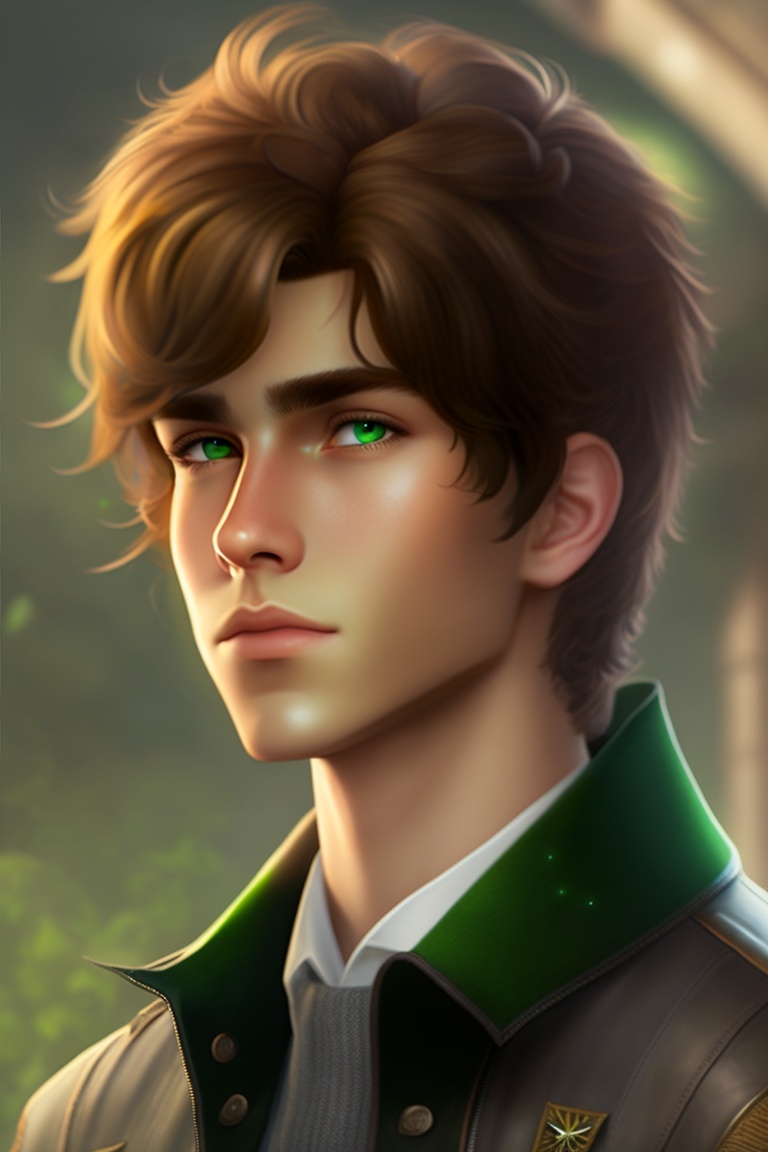 Lexica - Ethan, a spirited youth with unruly brown hair and piercing ...