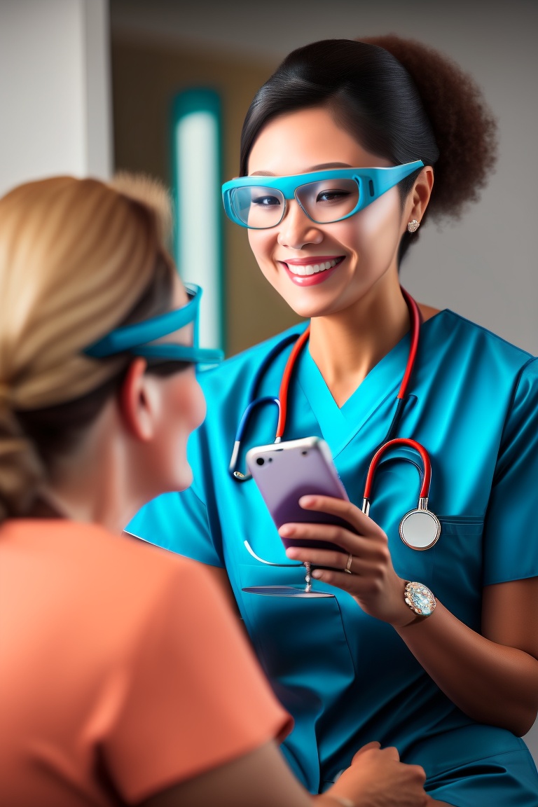 Lexica A nurse at a clinic that wears smart glasses (for example