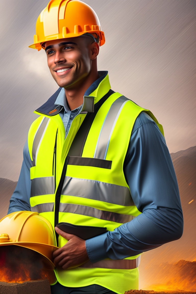 Lexica - An image of a construction worker wearing a hard hat and a ...
