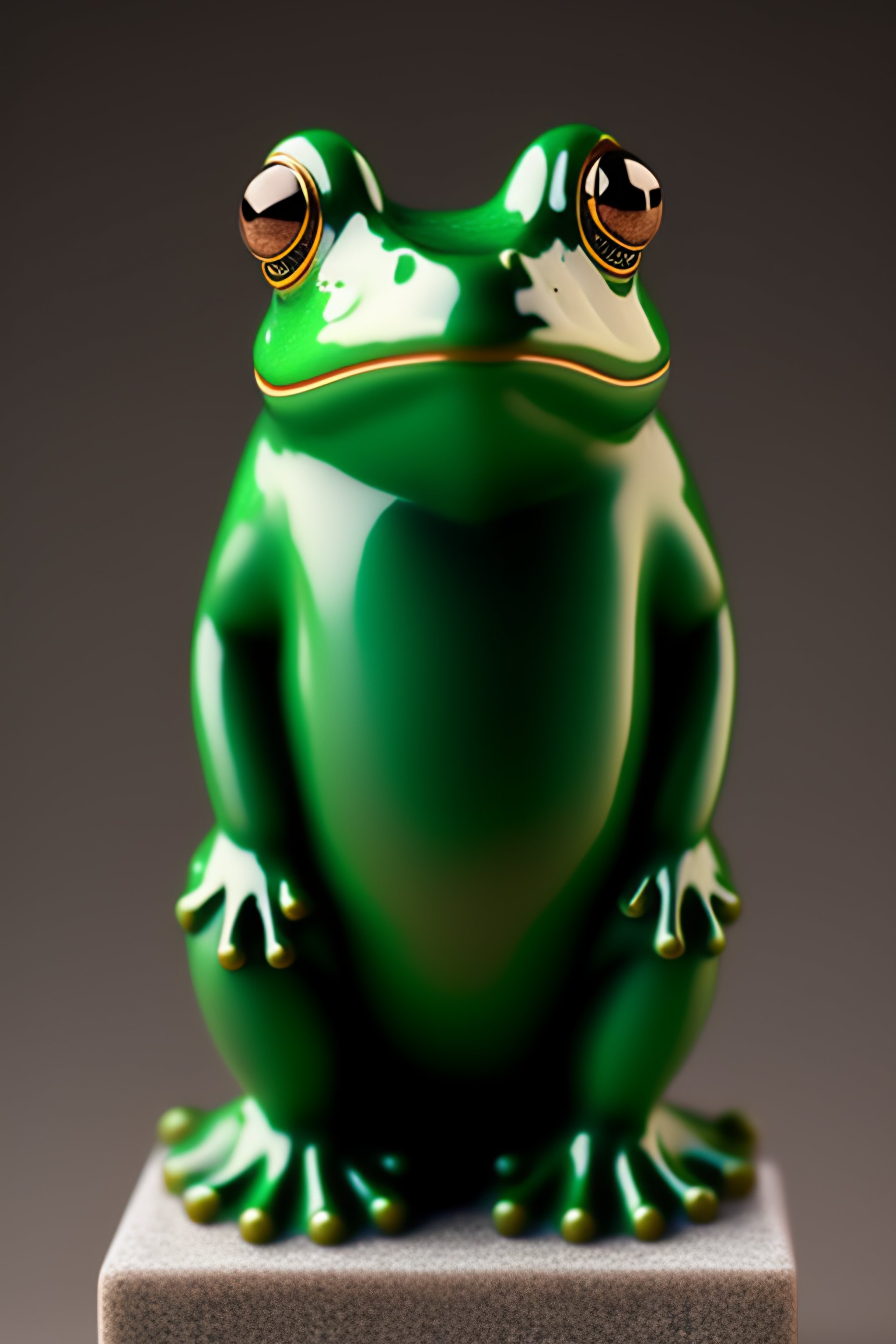 Lexica - A marble statue of a humanoid frog