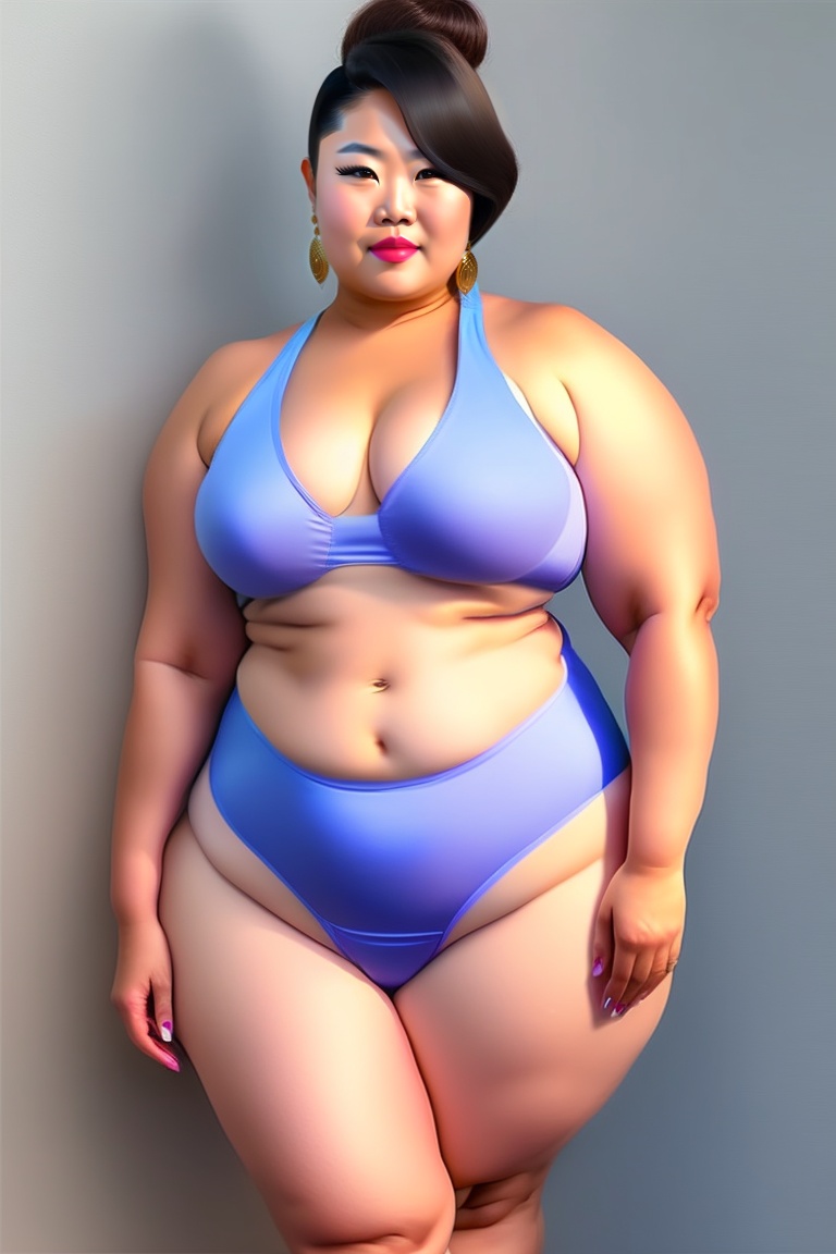 Lexica Thick Beautiful asian Woman wearing Swimsuit Wide hips