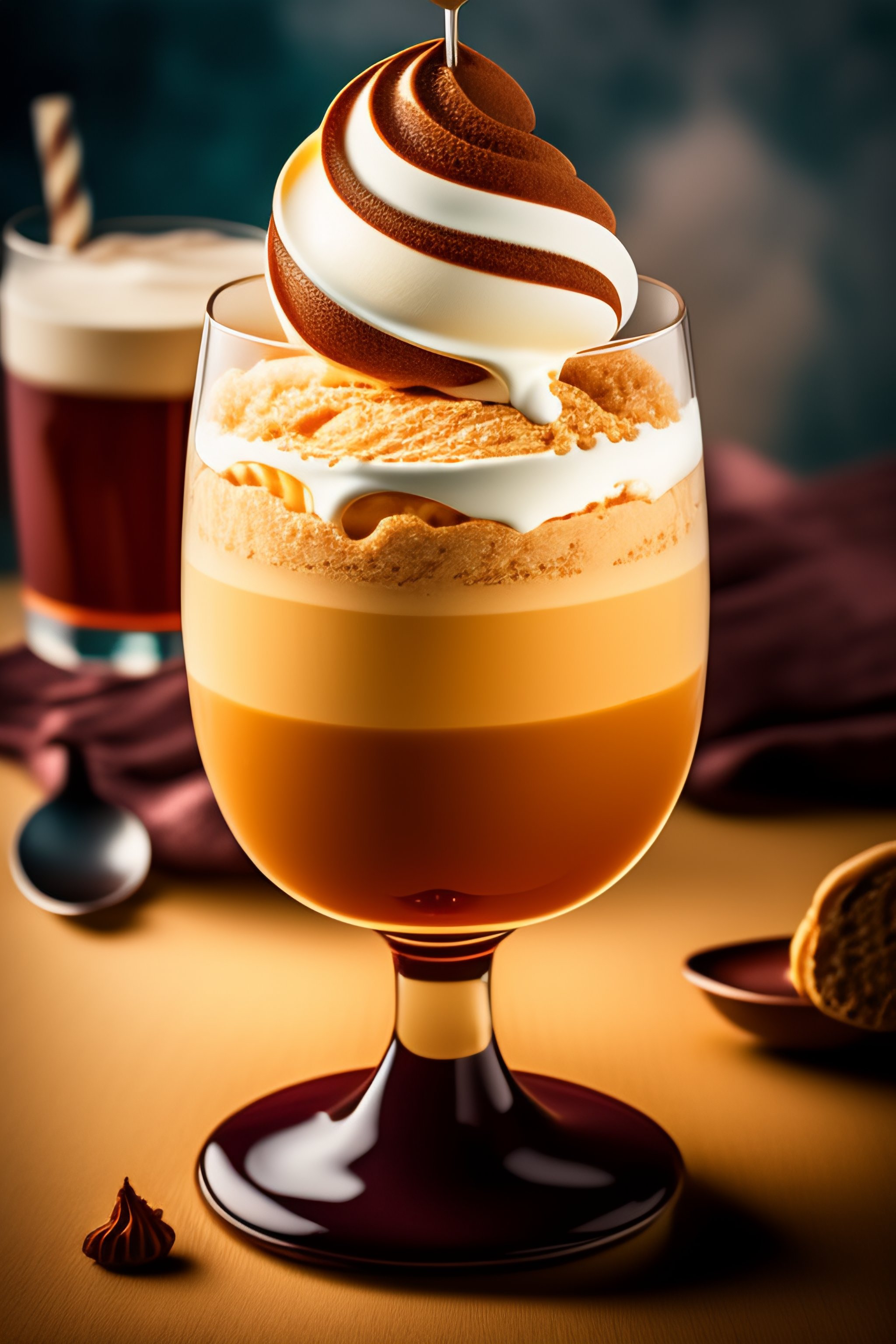 Lexica 1950s styles ice cream float, coffee, food photography