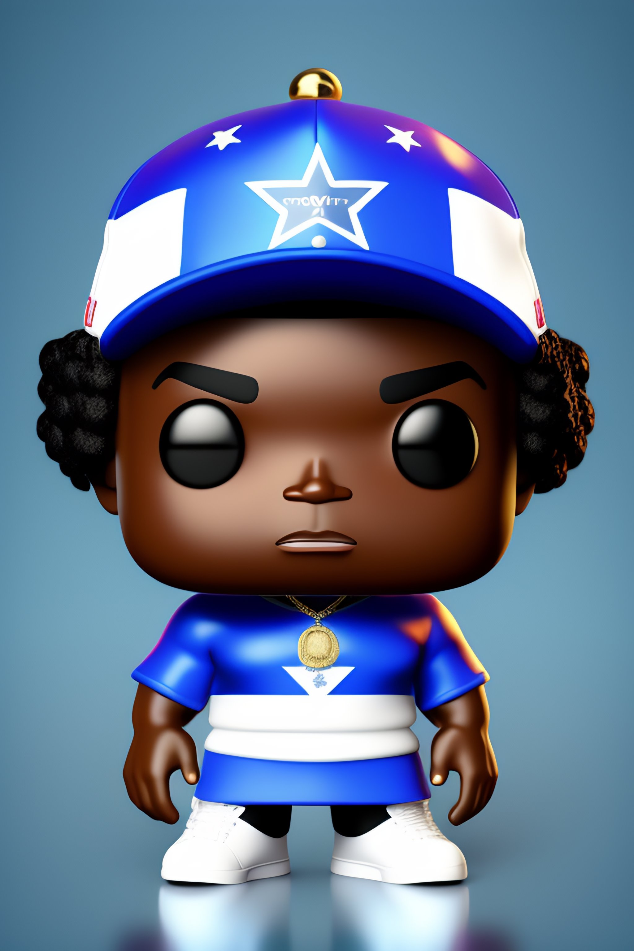 Lexica - 3d render of funko pop rappers light guy blue eyes a little ...