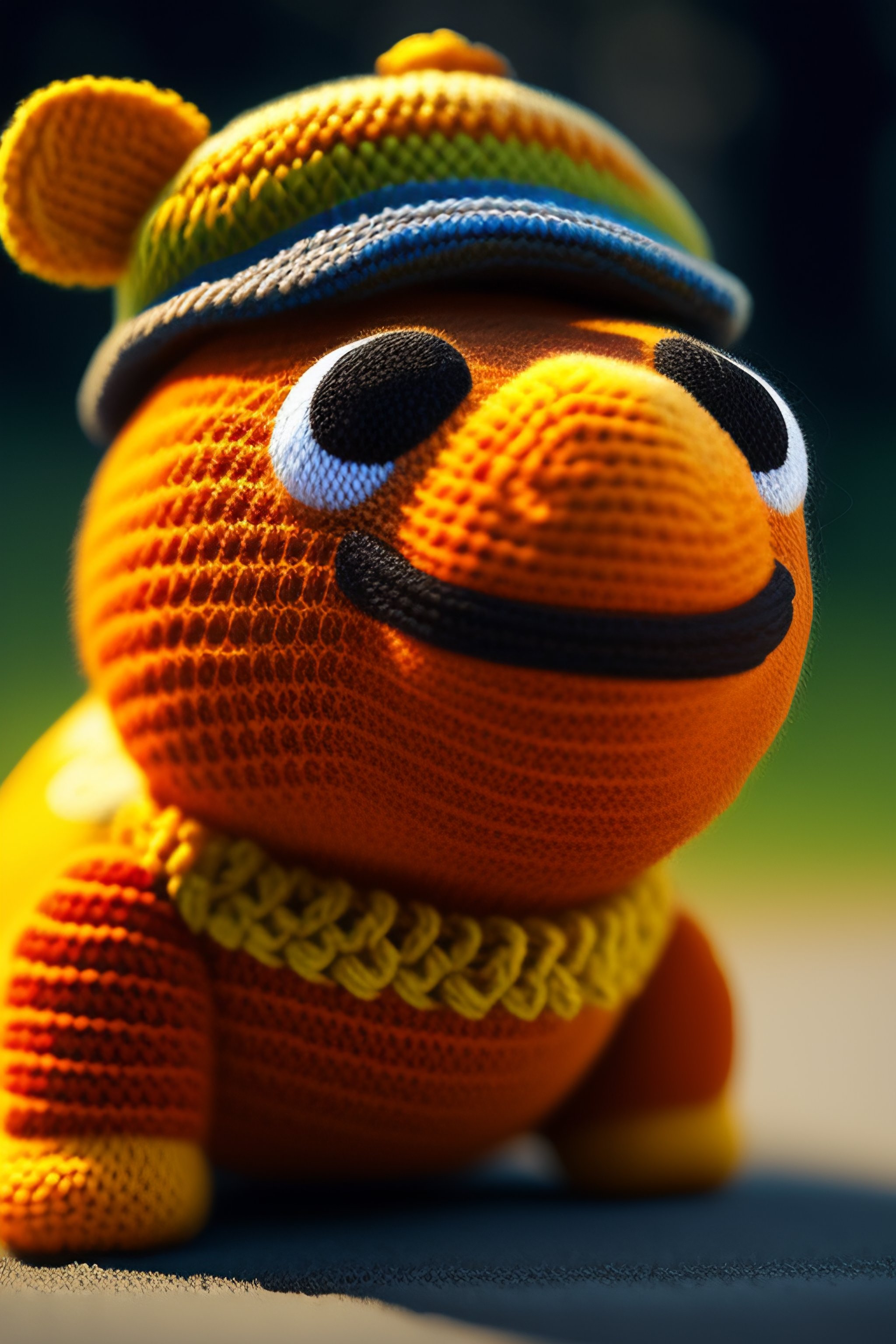 Lexica - A closeup photorealistic smiling knitted plush turtle wearing ...