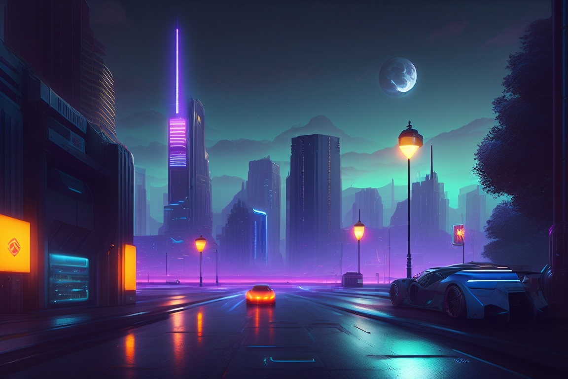 Lexica - Night city background, cyberpunk, crypto