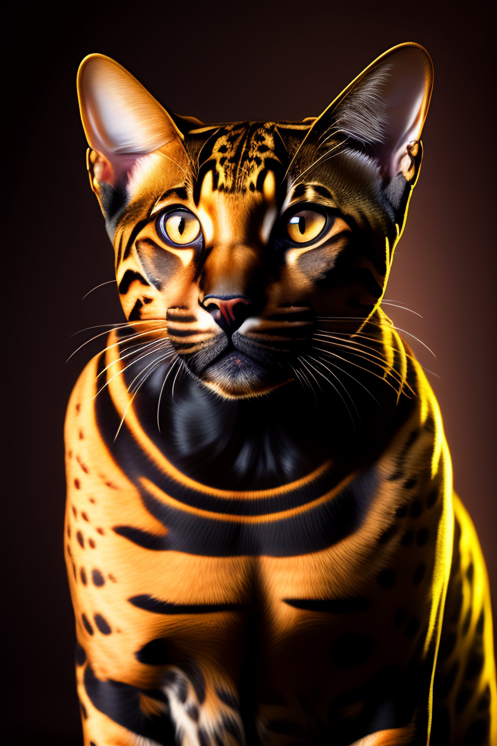 Lexica (((Bengal cat))), (((in image of black panther Olusio
