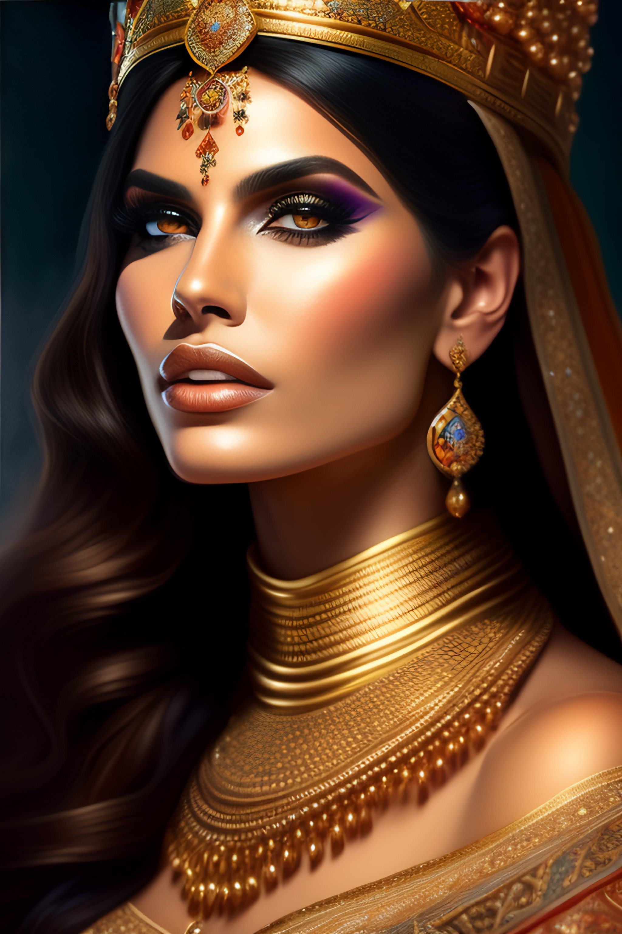 Lexica - Beautiful portrait of an attractive Persian Princess who is a ...