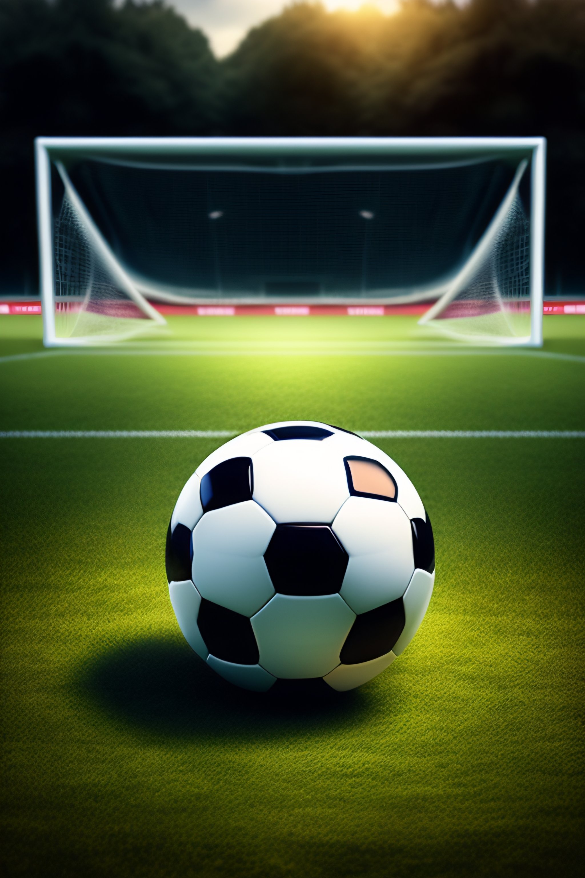 soccer field with ball wallpaper