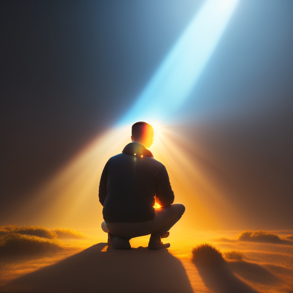 Kneeling in Prayer - Empowered by Faith (light)