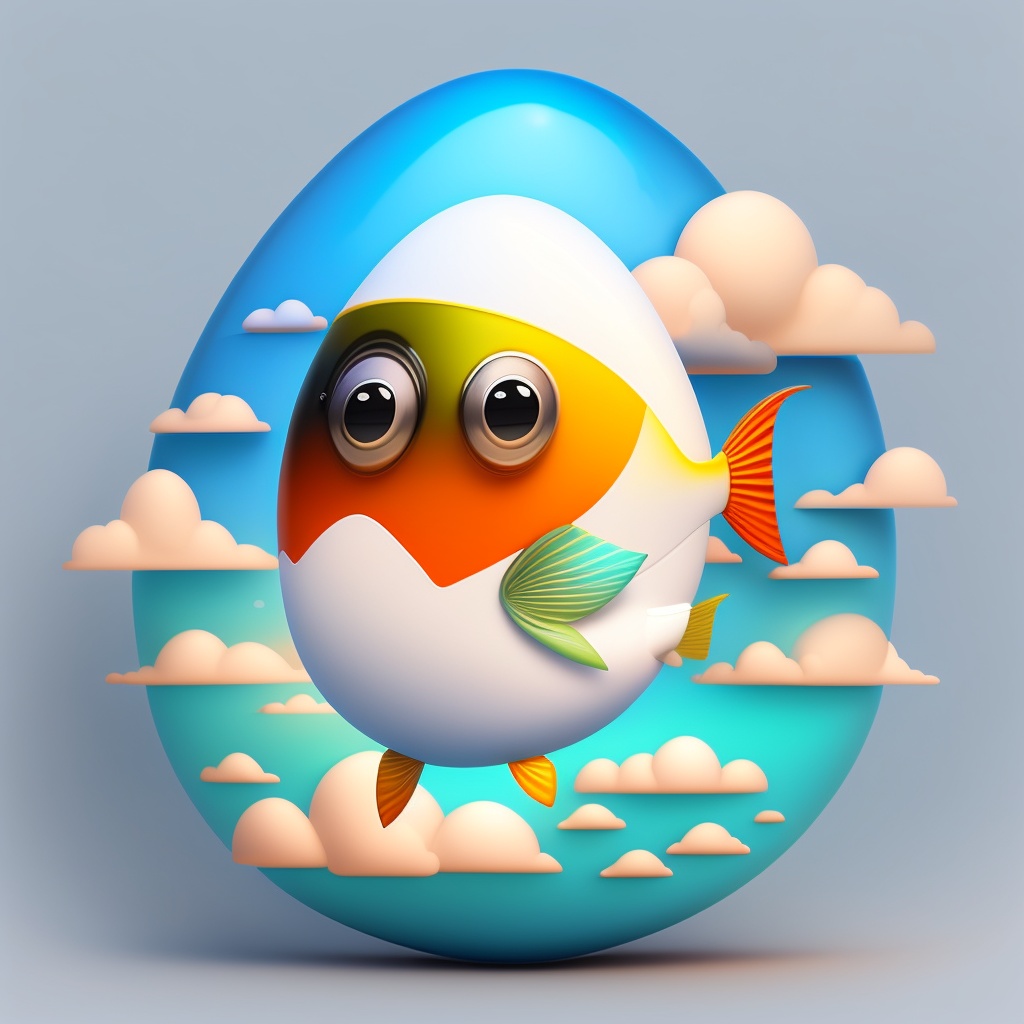 Lexica Fish, drawing, sketching, egg fish, egg with fish head