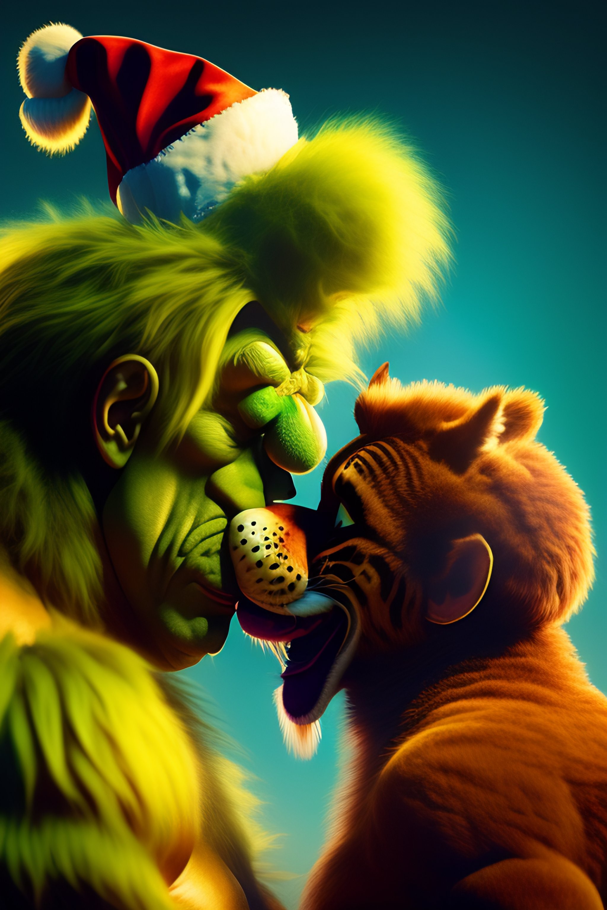 Lexica - The grinch and tony the tiger kissing