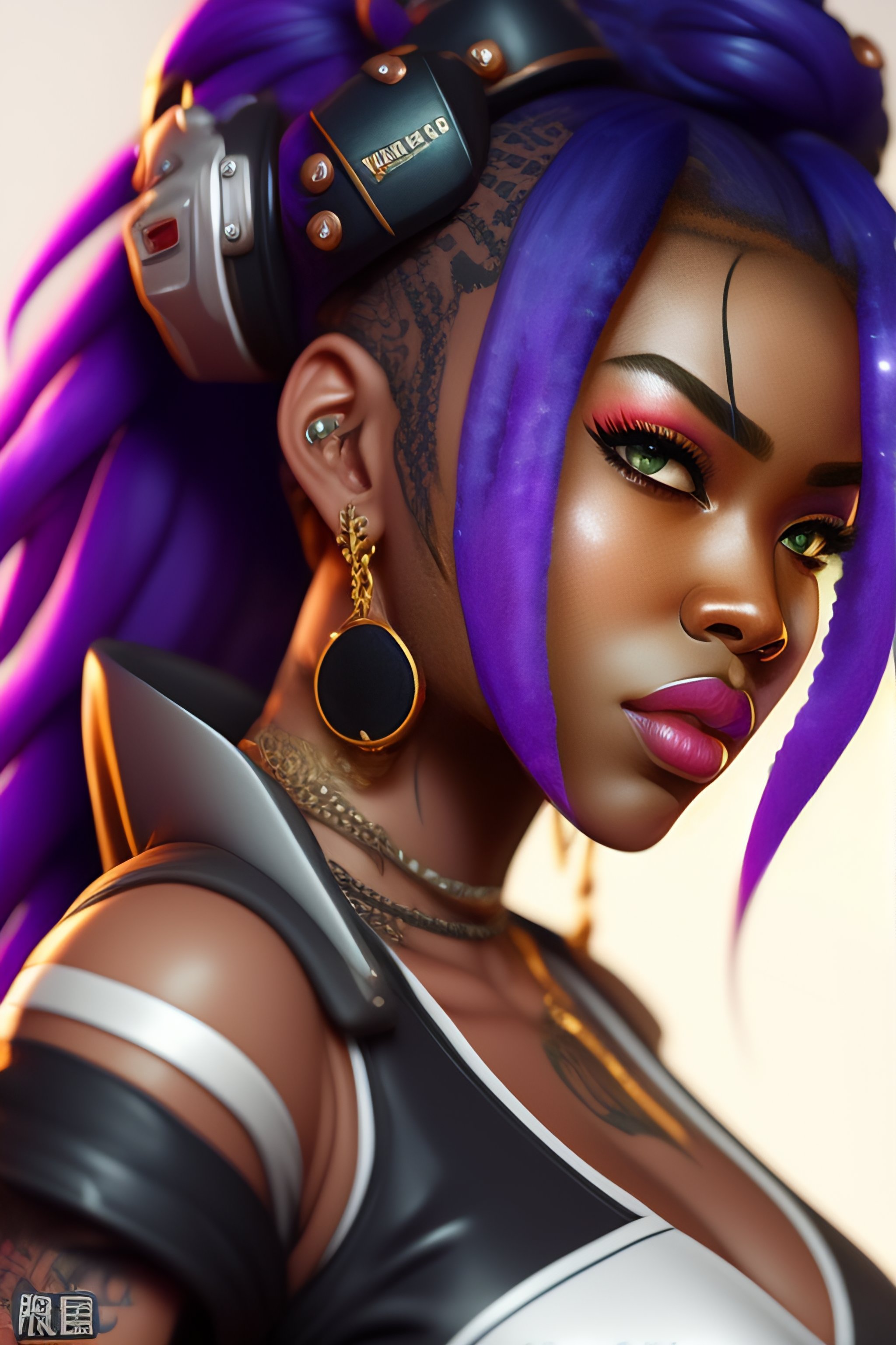 Lexica - Full-body portrait jinx from league of legends braids grunge ...