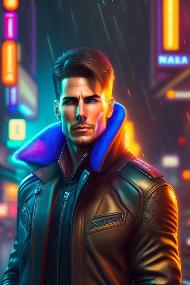 Lexica - Character portrait of tom cruise wearing stylish cyberpunk ...