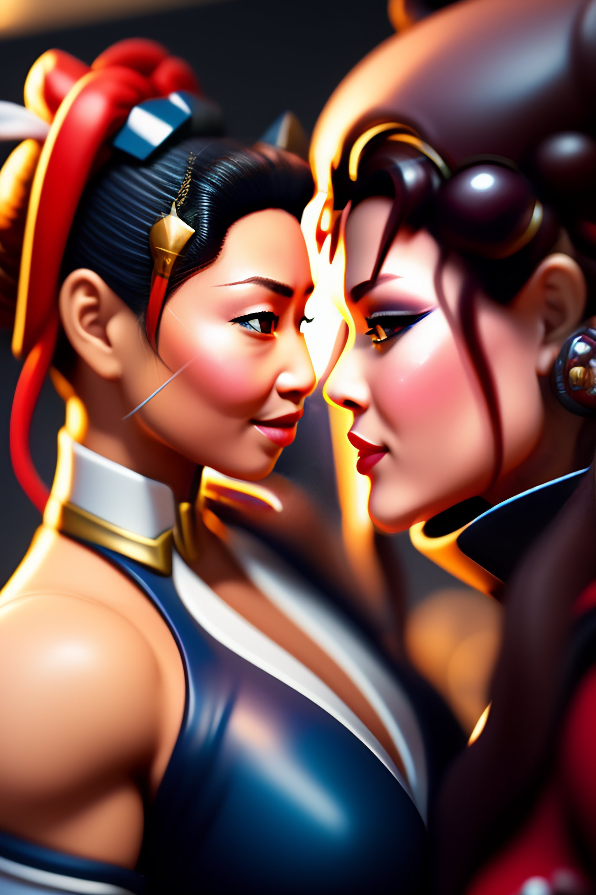 Lexica - Chun-li kissing cammy of street fighter