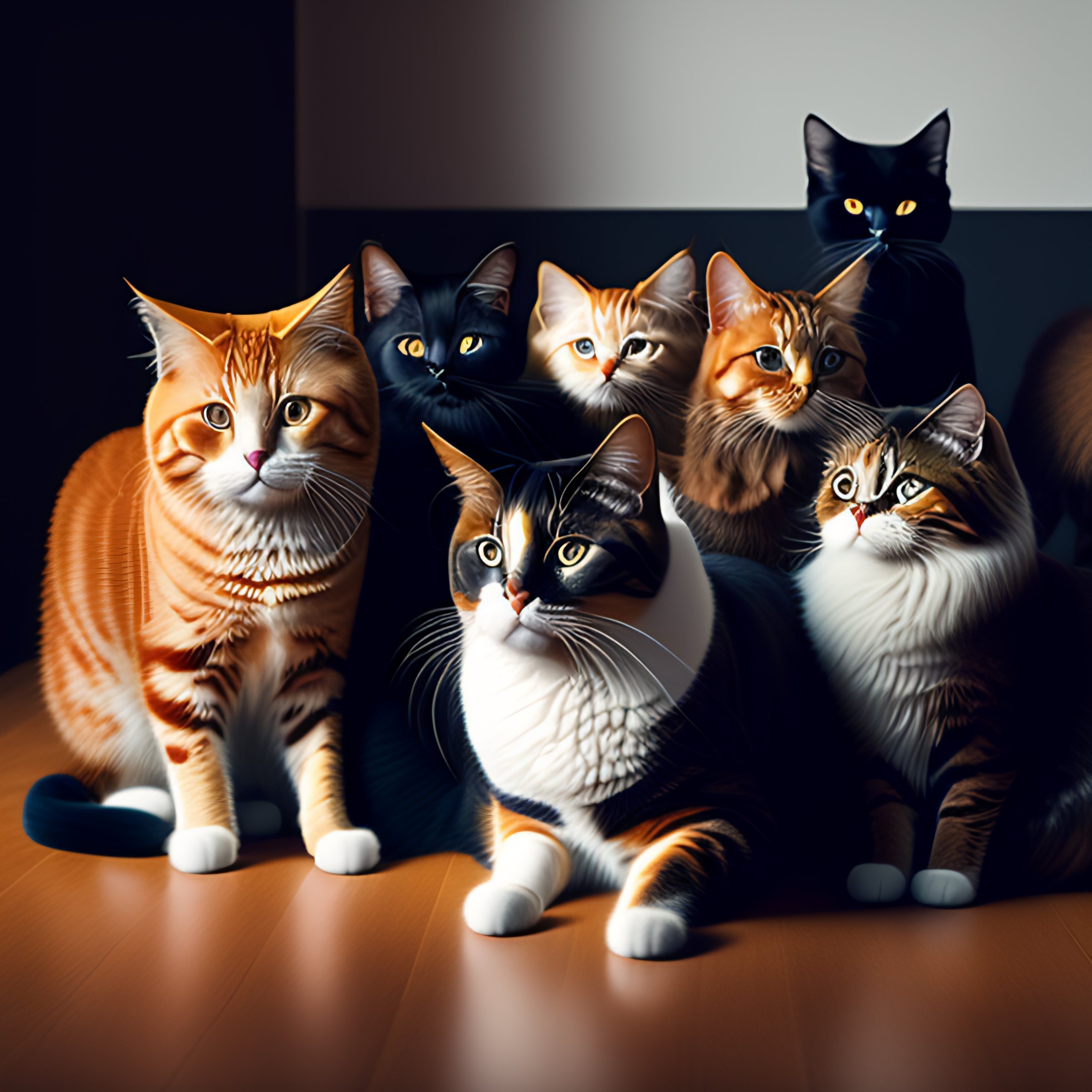 Lexica - Photograph Of A Room Full Of Cats, Professional Photographer