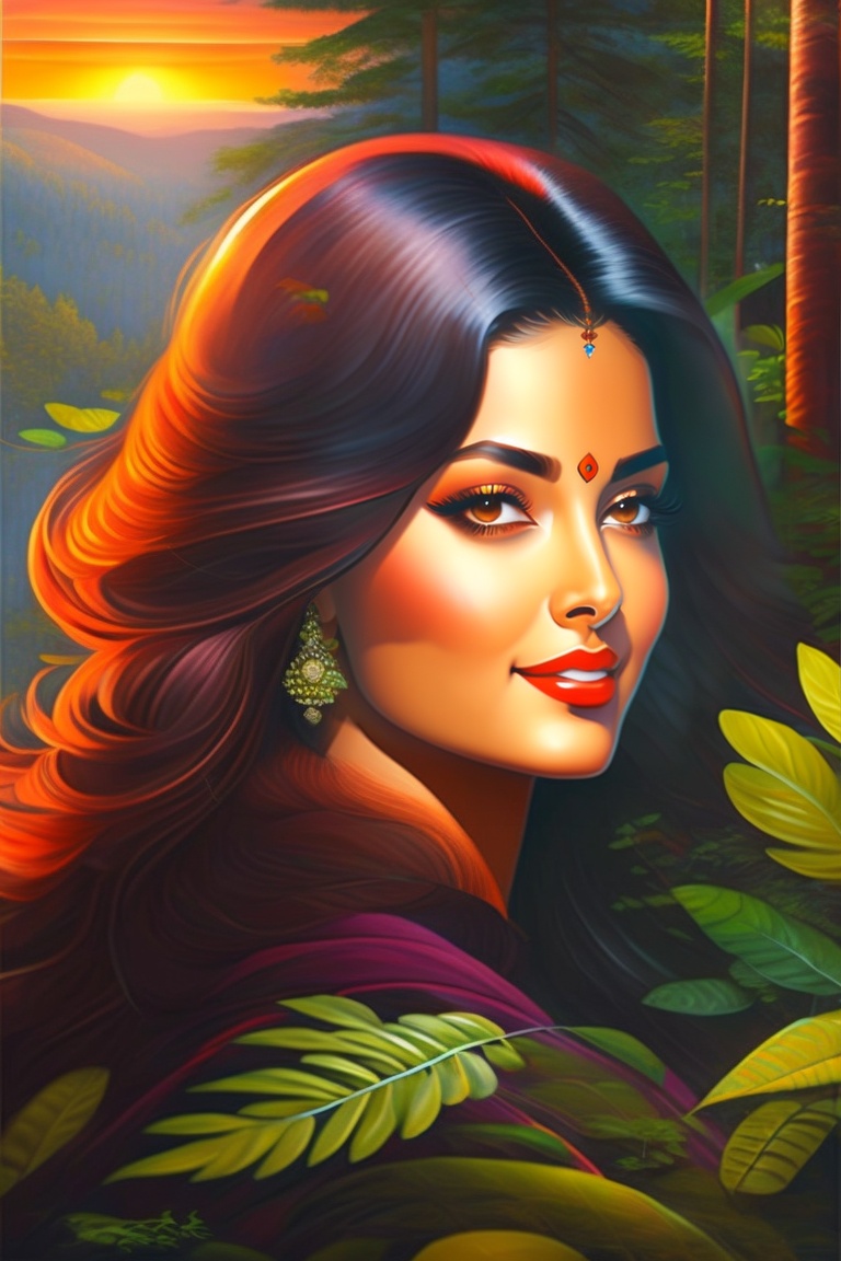 Lexica - Aishwarya Rai pauses in her journey through the forest to take ...