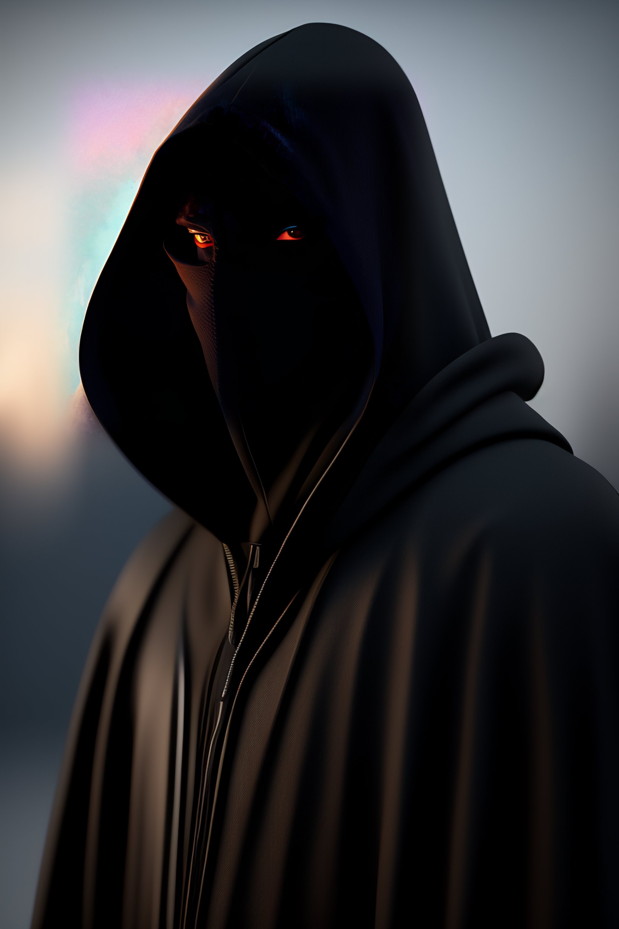 Lexica - Pixel art, black hooded figure, dark, creepy, ominous, hyper ...