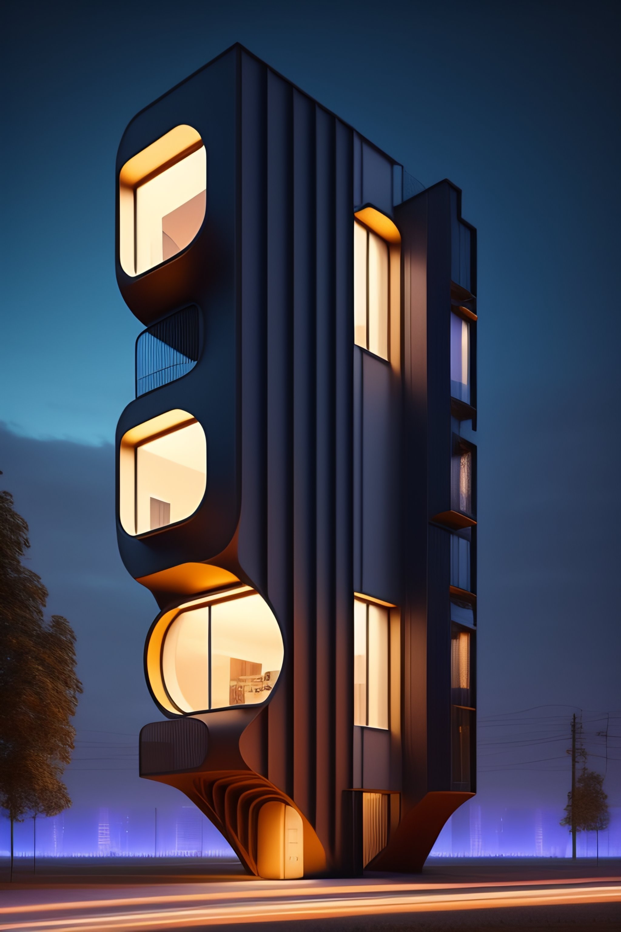 Lexica - Multi-storey house built in the shape of a vertical crescent ...