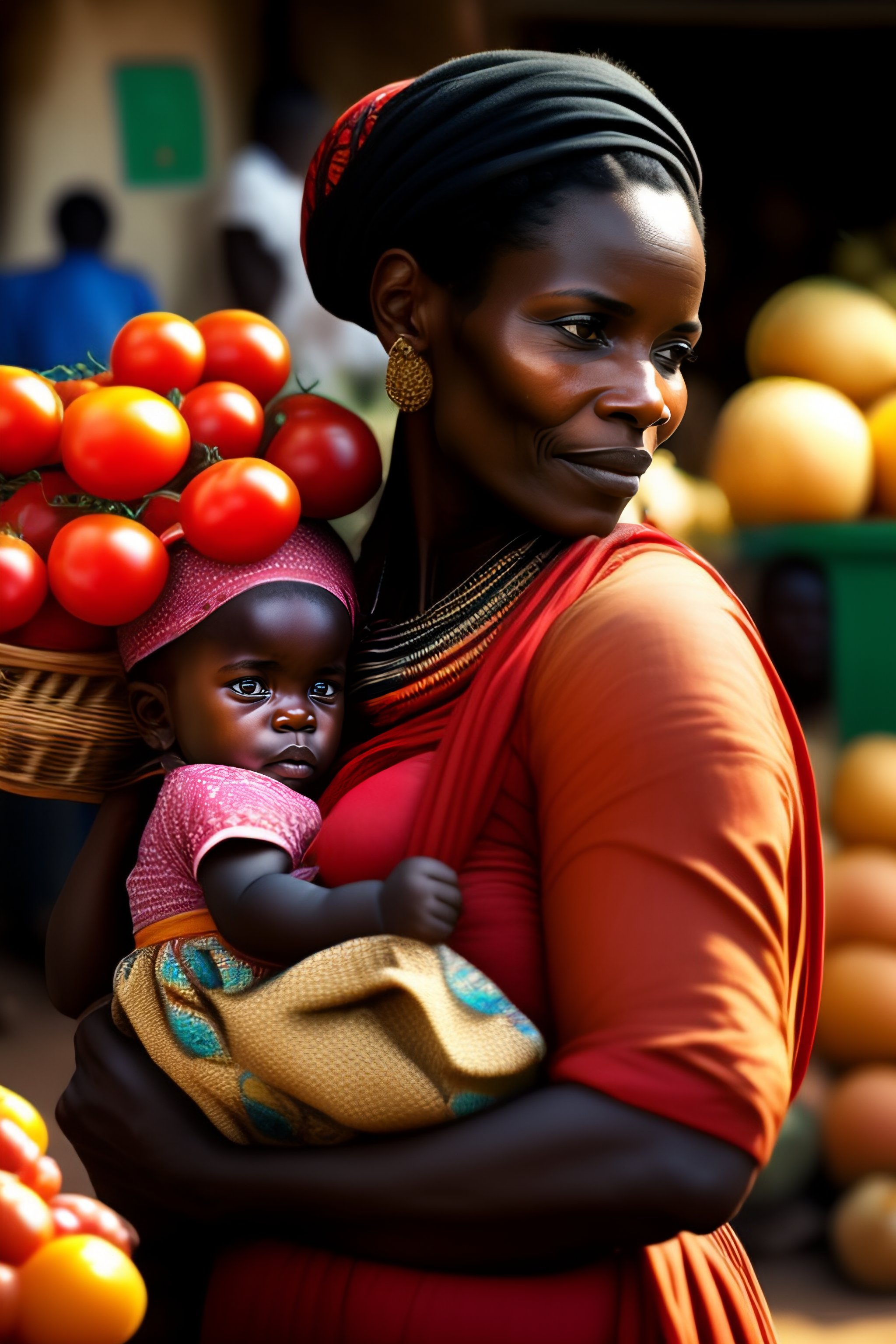 african mother and baby