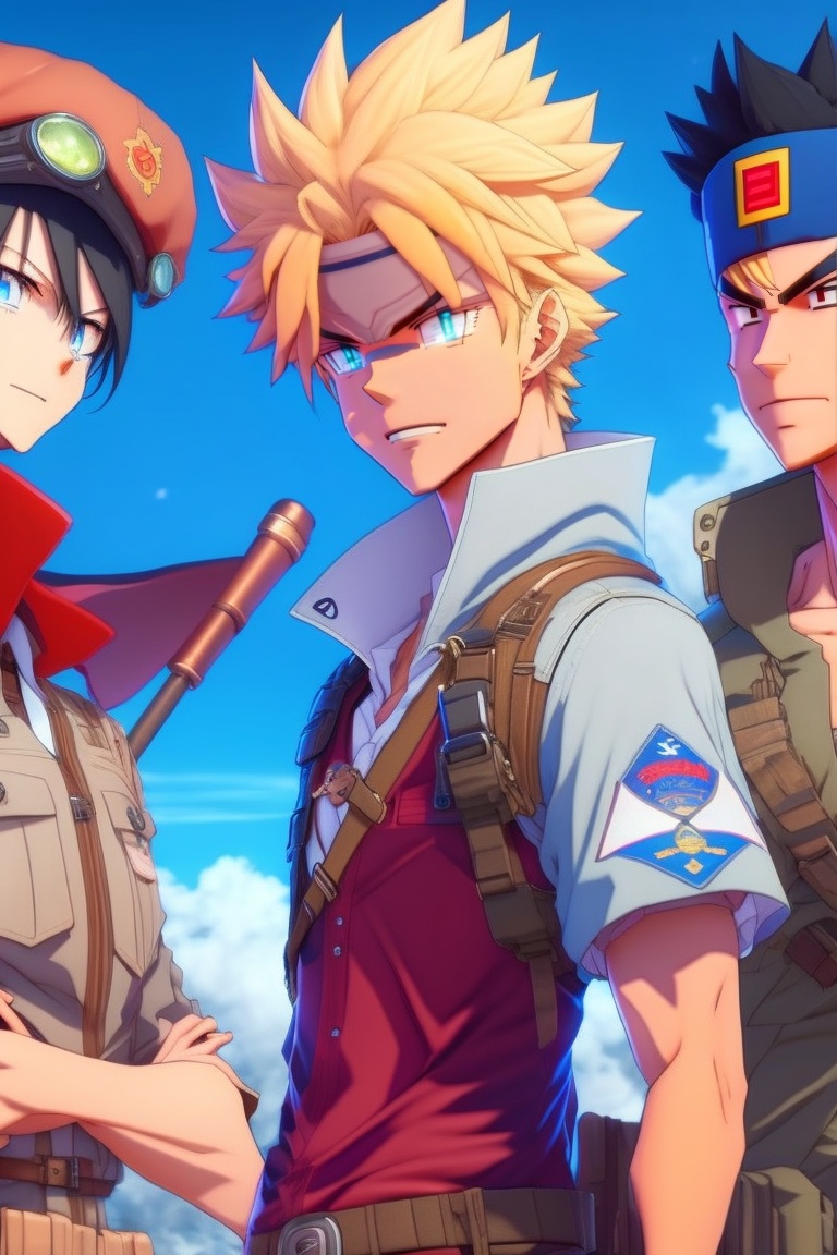 Lexica - Luffy, naruto, ichigo, goku from anime as a pubg fighters with ...