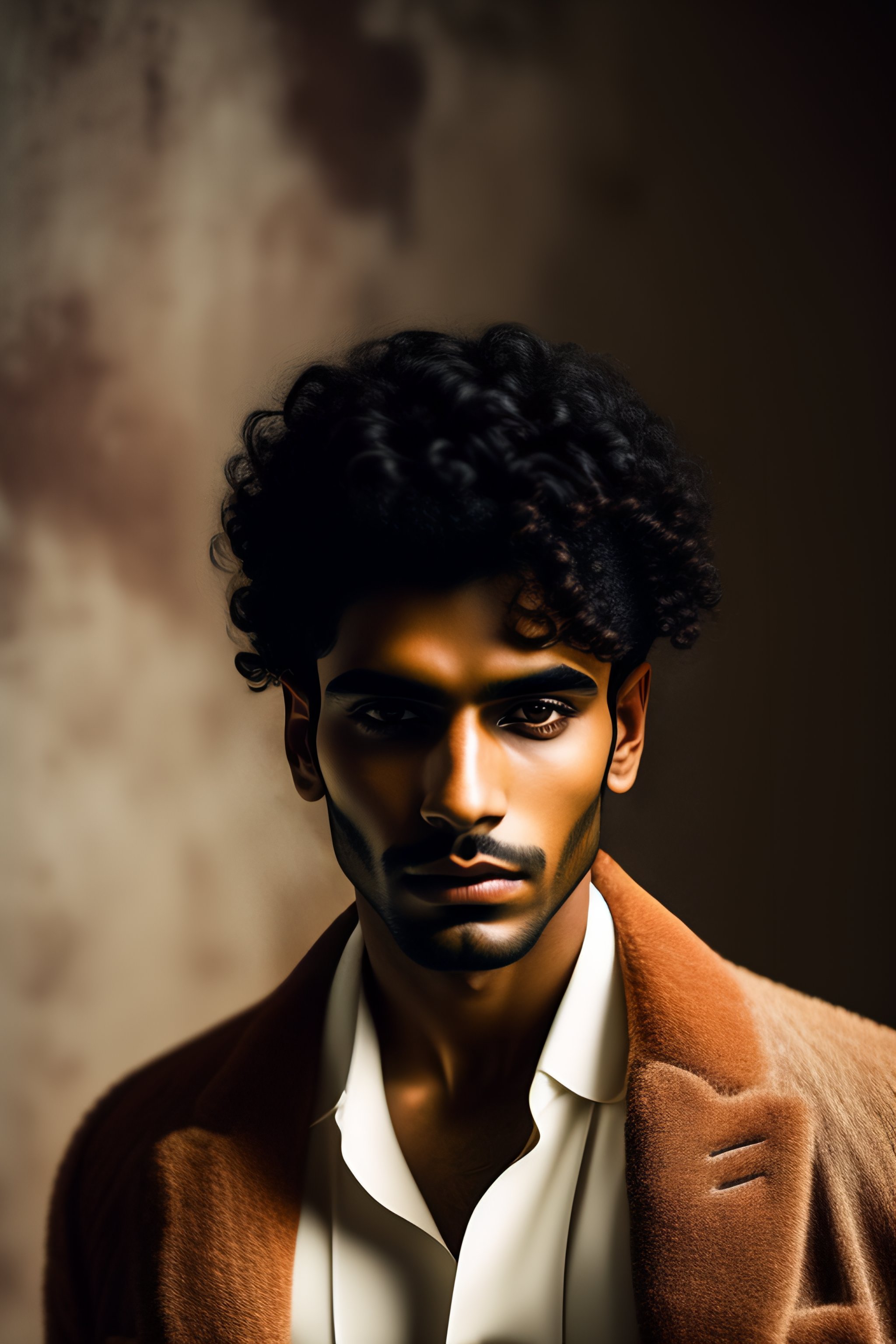 Lexica A Photo Of A Beautiful Indian Man With Black Curly Hair 