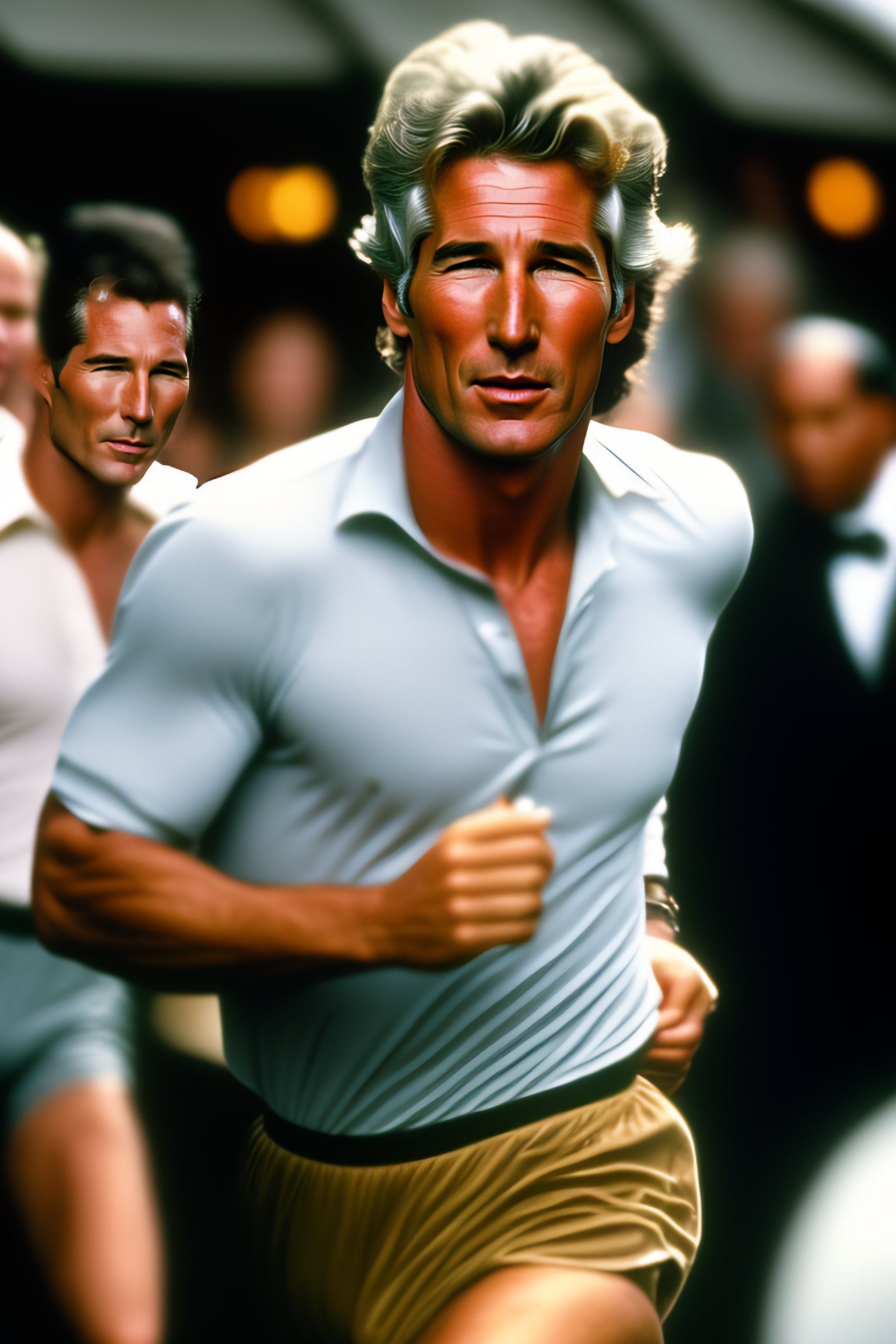 Lexica - Richard gere running in a crowded street