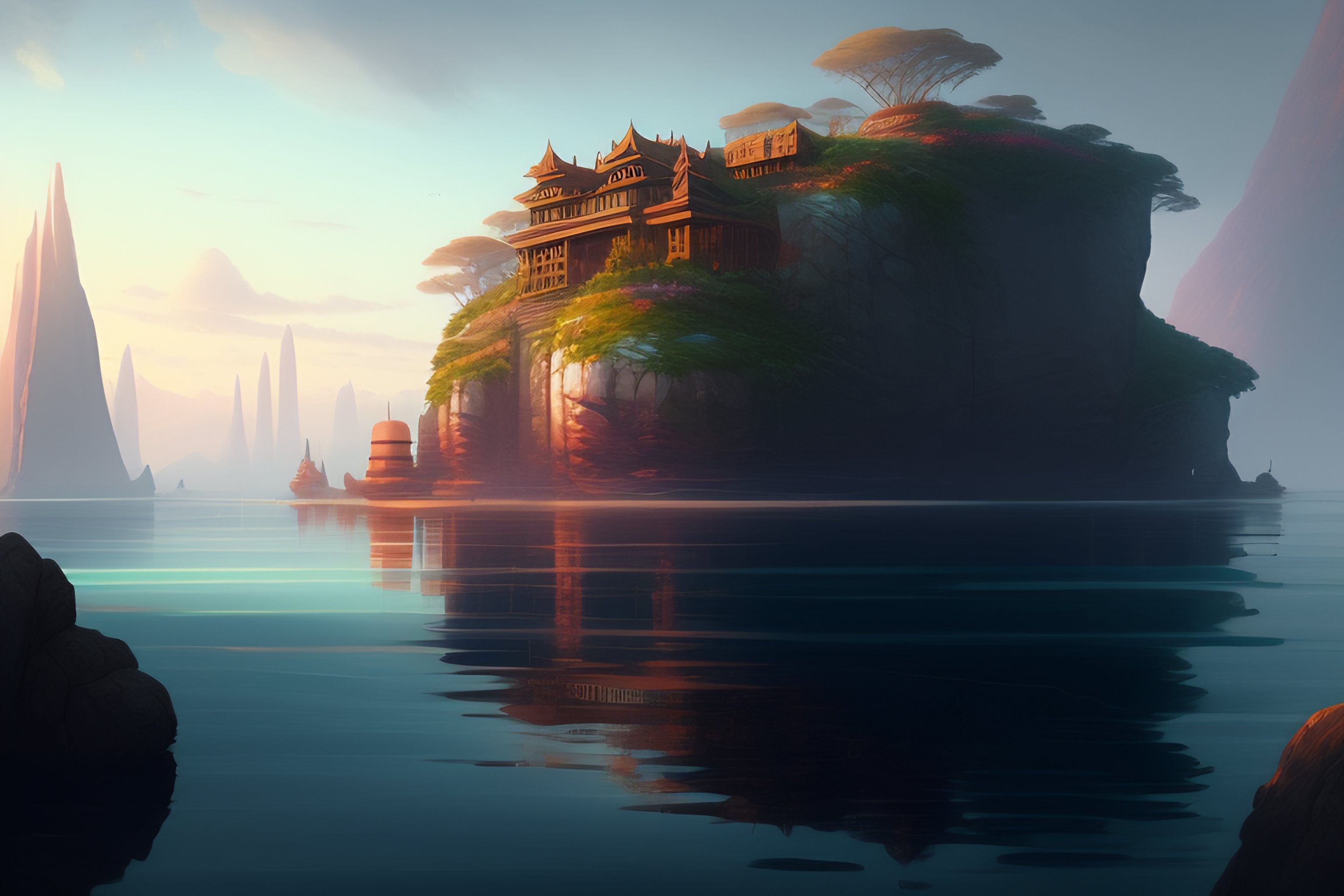 Lexica - A island city built on the big rock in the middle of the water ...