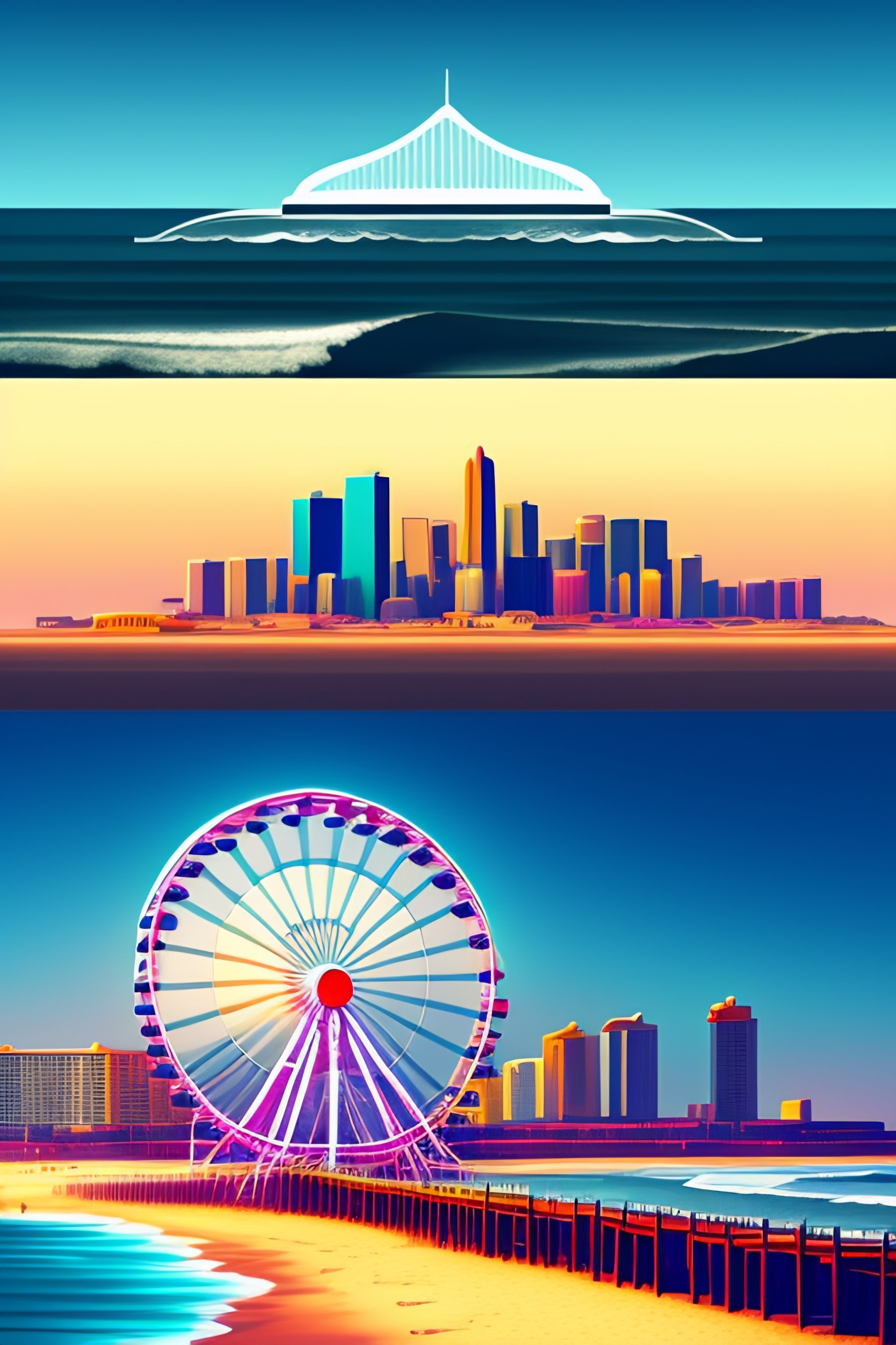 Image showcasing Lexica - In the style of adobe illustrator create an image of Atlantic ...
