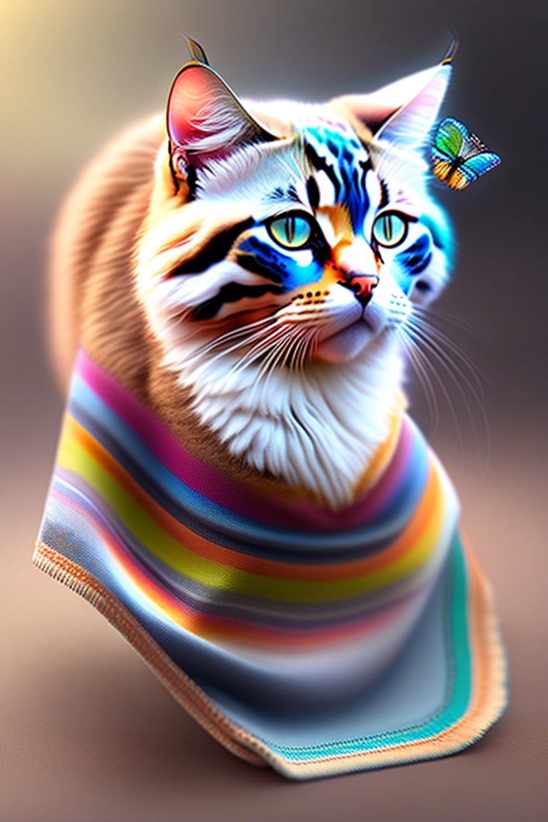 Lexica - Handkerchief metamorphosis to a cat, photo real, octane render ...