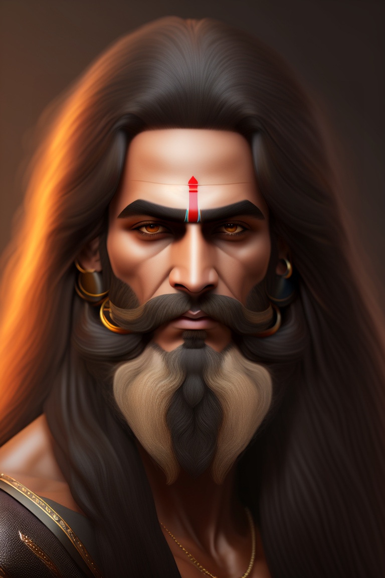 Lexica - Ultra 4k Realistic Sadhu face long hair black, white Long Brad ...