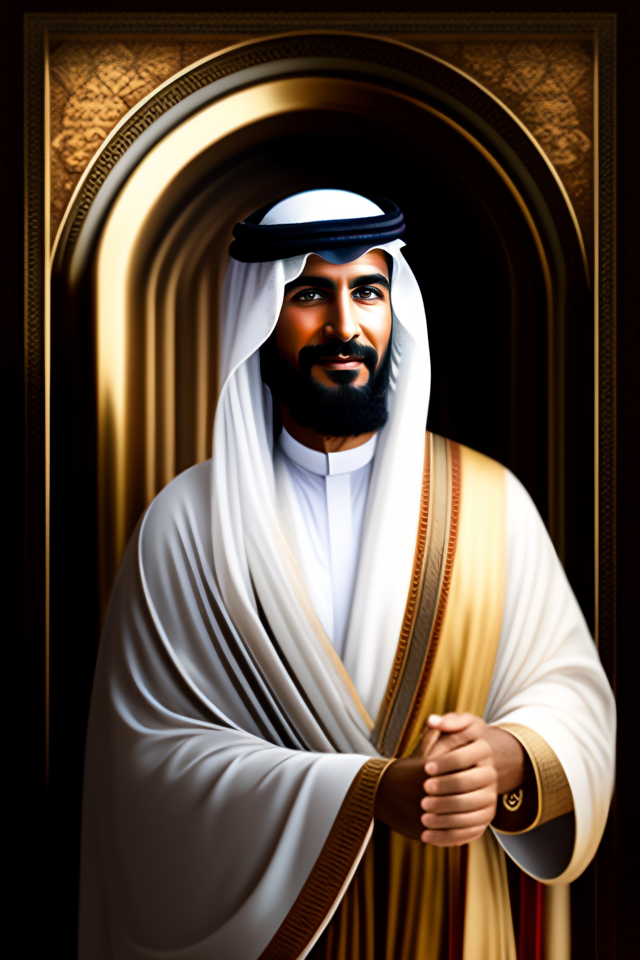 Lexica - Realistic photo of arab sheikh showing thumb up