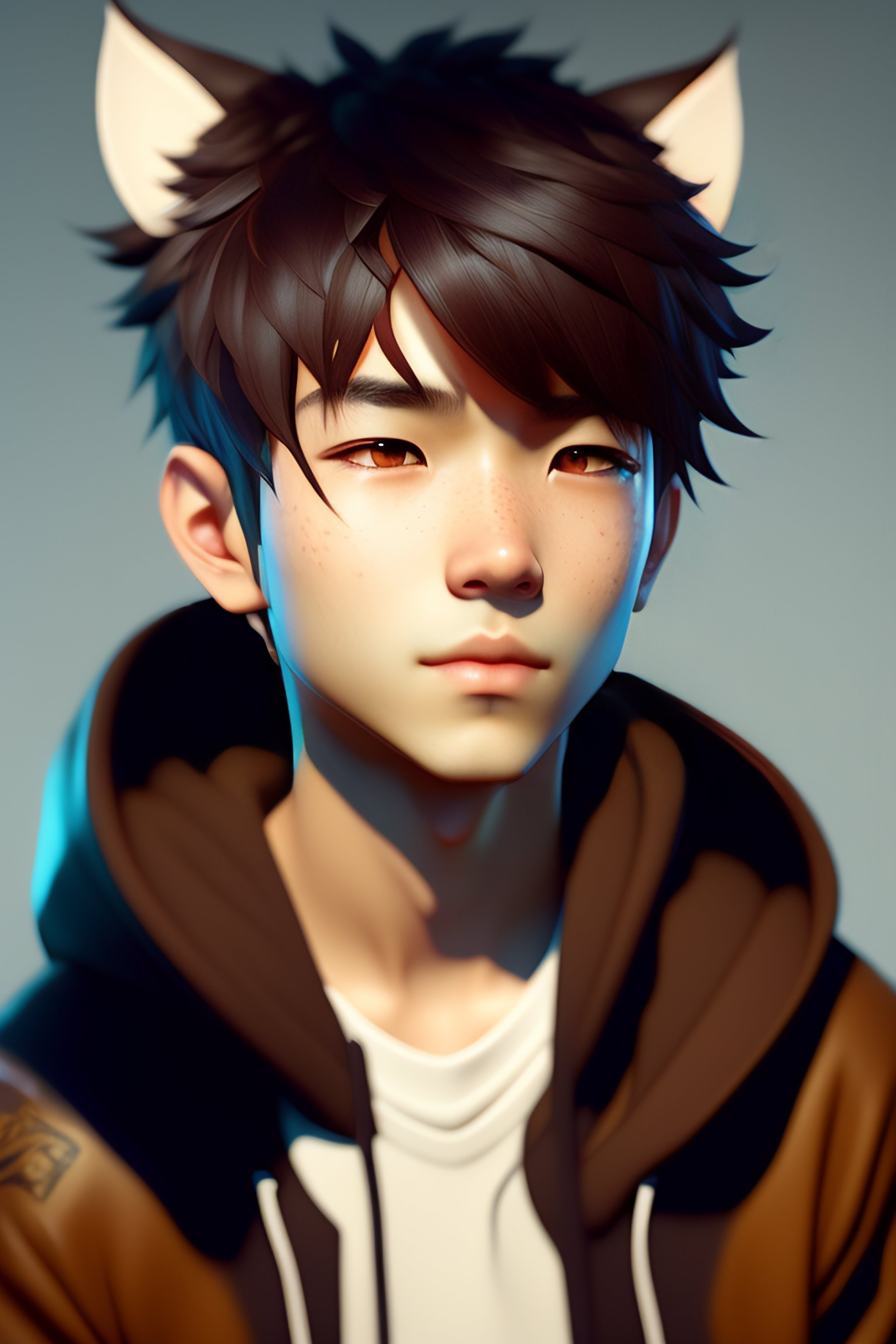 anime boy with cat eyes