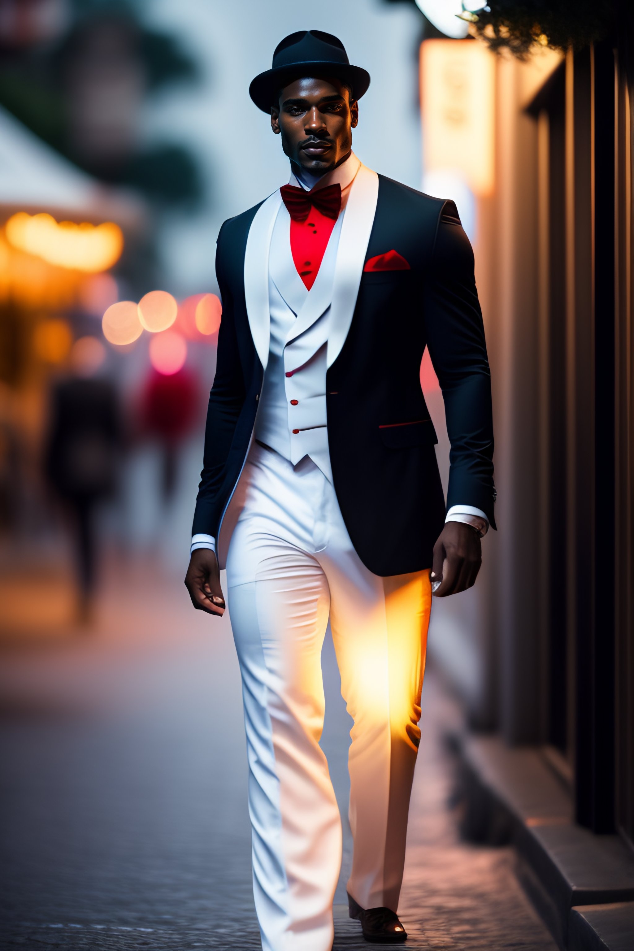 Red black white on sale tuxedo