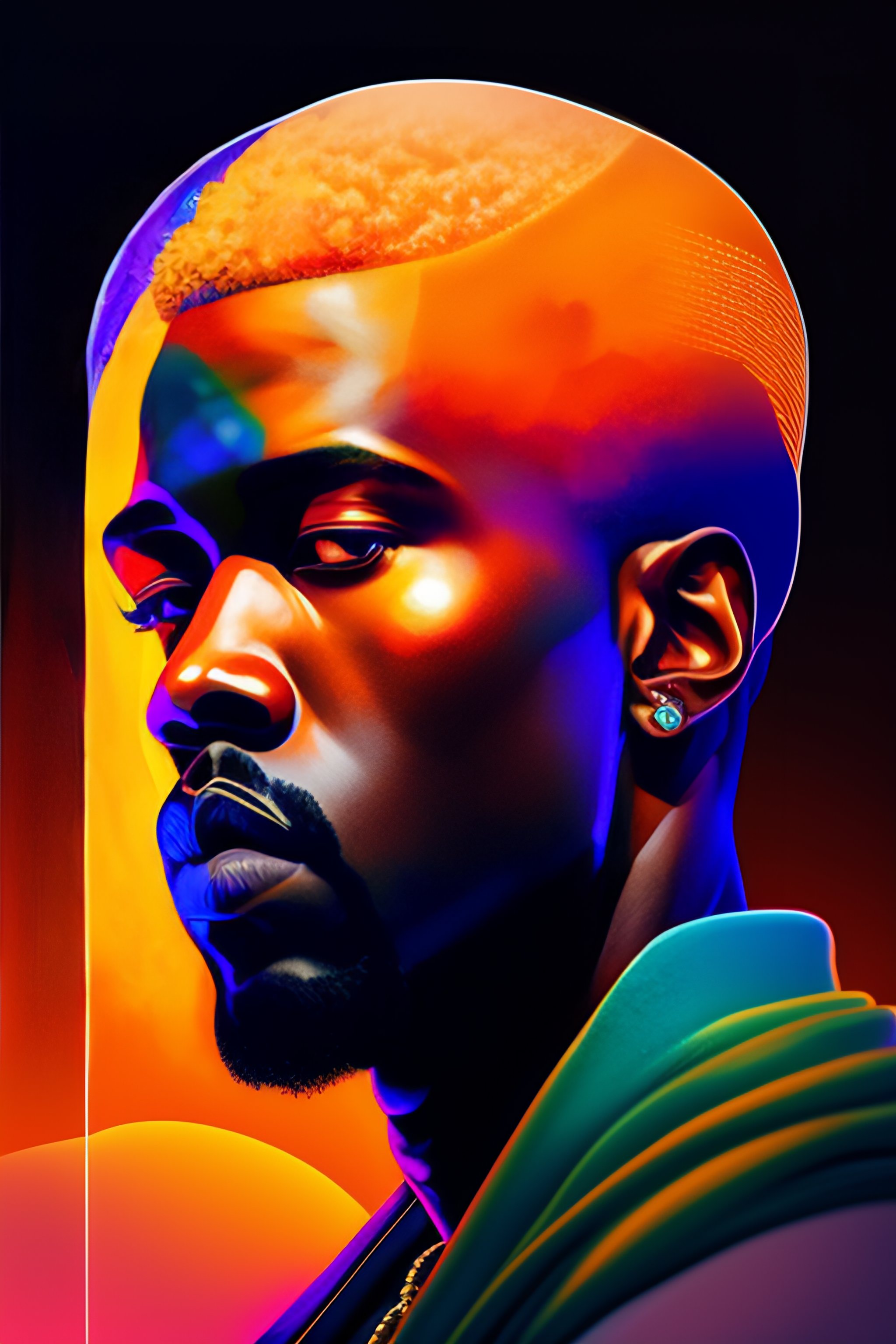 Lexica - Symmetry!! stunning portrait of double exposure kanye west in ...