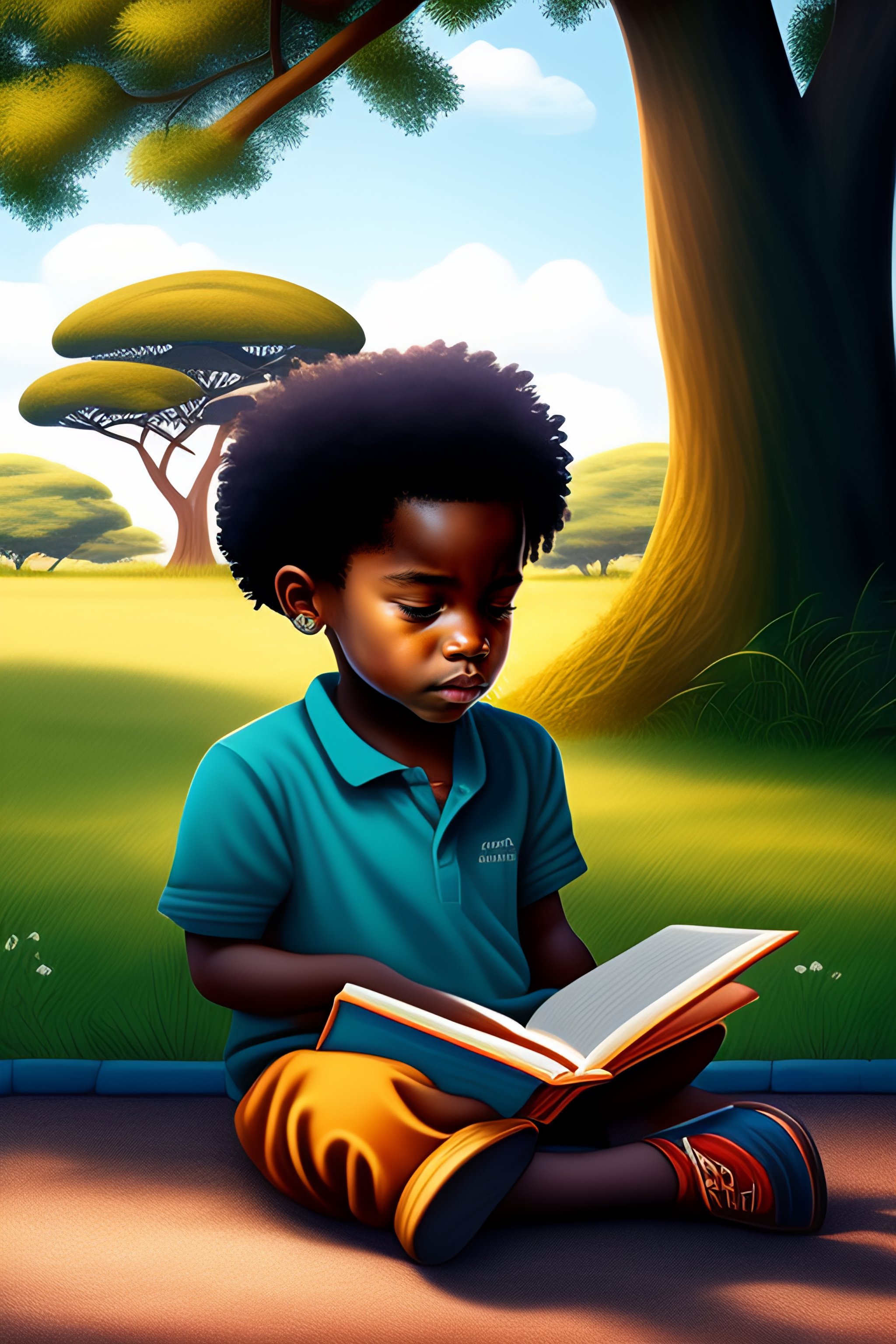 lexica-african-american-boy-learning-reading-a-book-outside-under
