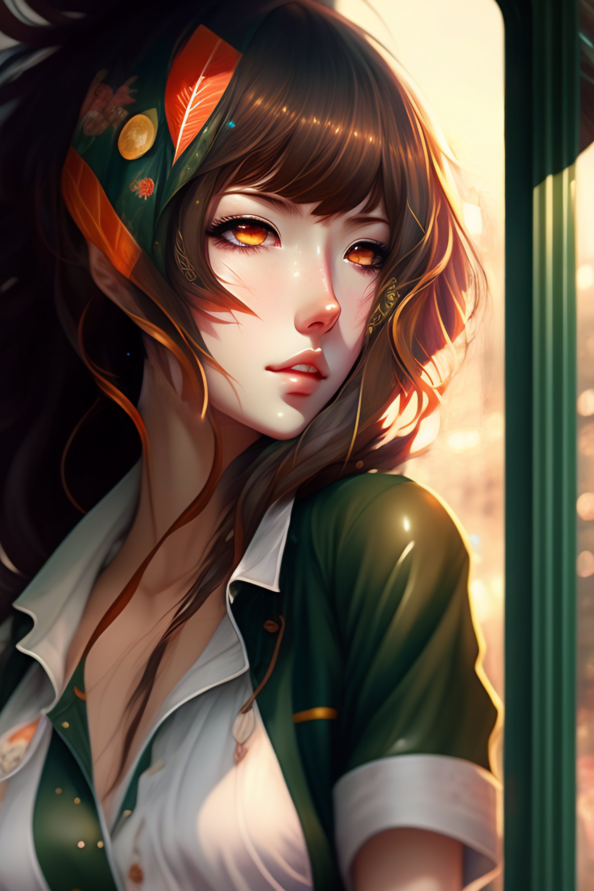 Leo's Gaze: Captivating AI Anime Girl Character Artistry by Diki