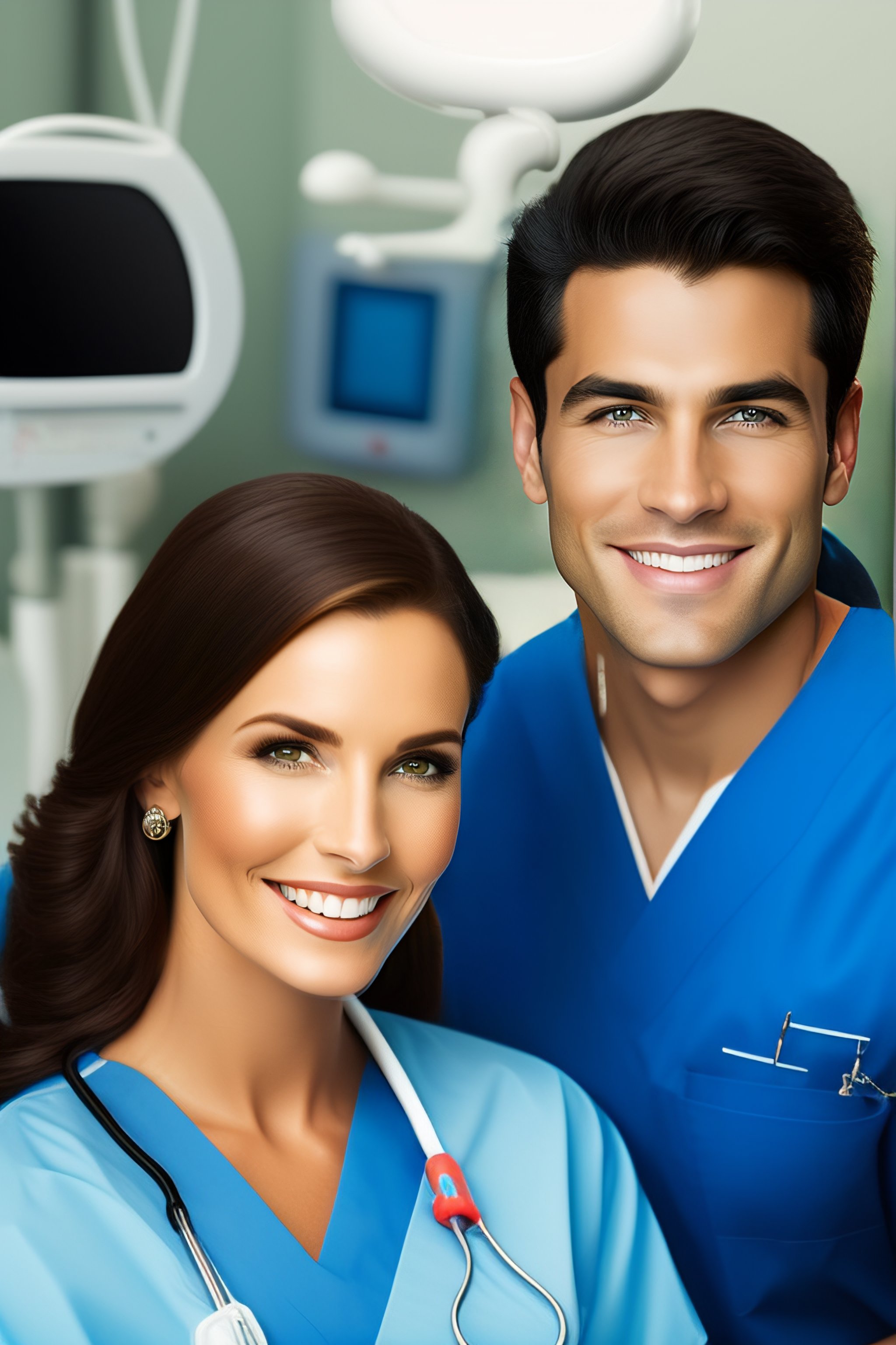 Lexica A dental assistant near a dentist