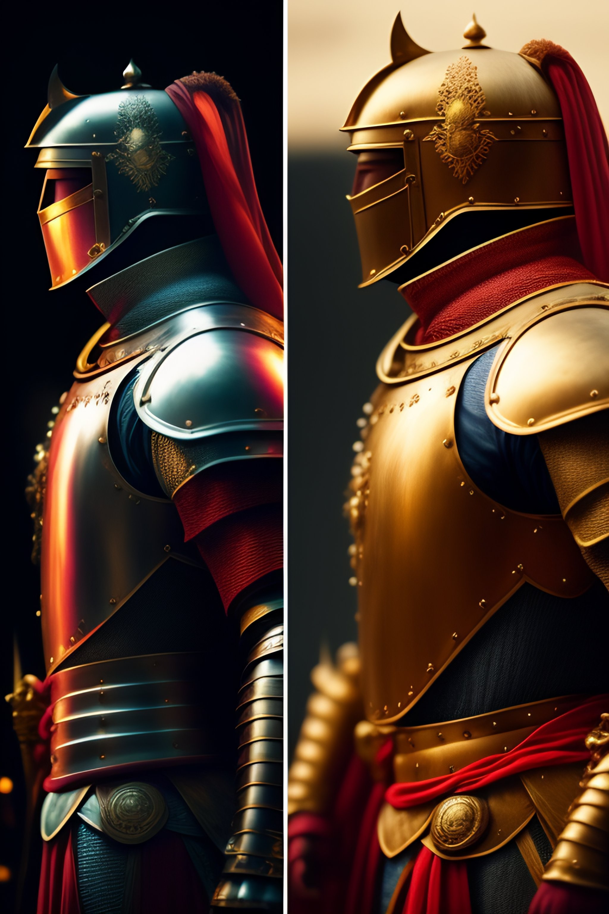 Lexica - Knight character In four views side,front Roman back