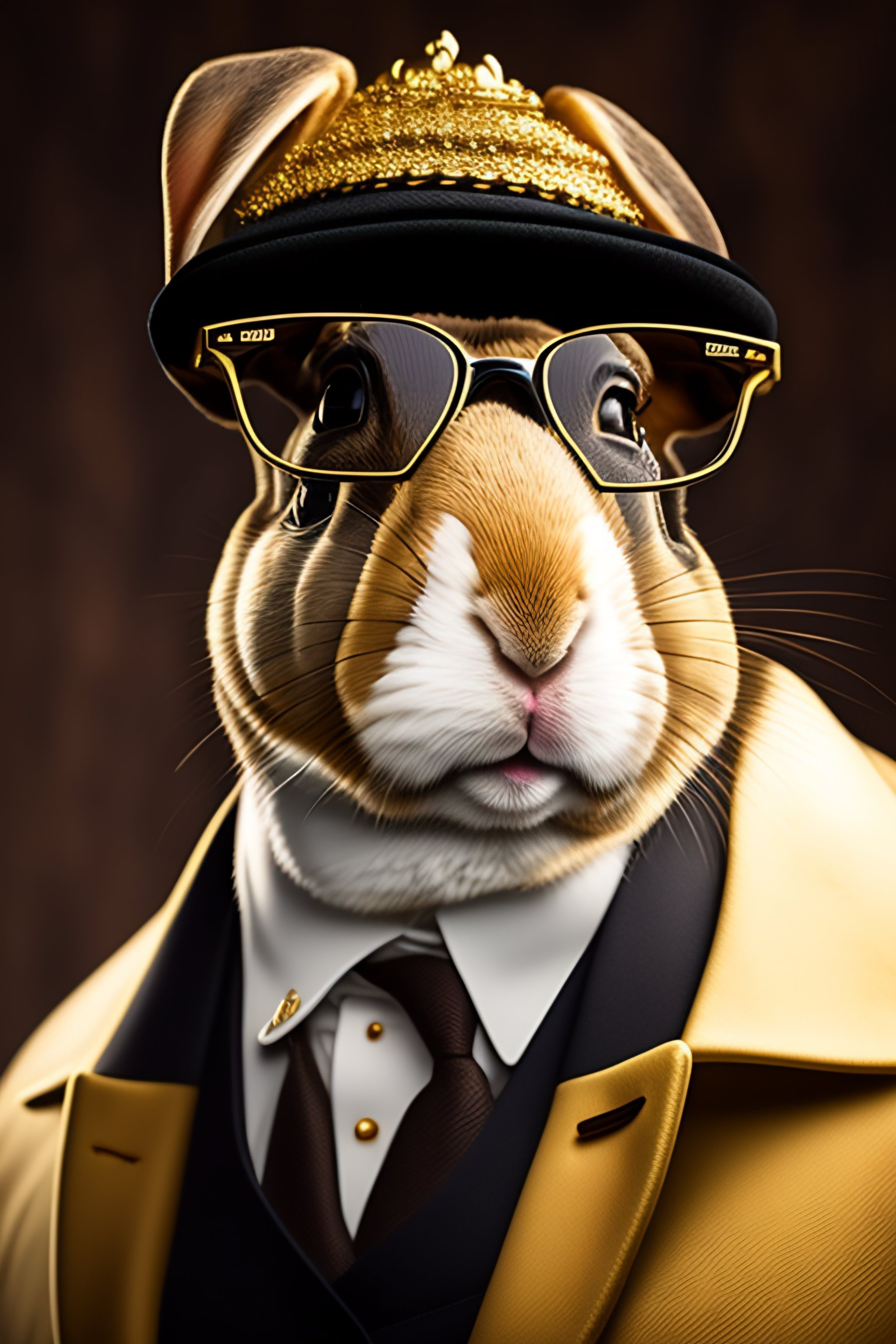 Lexica - Bayc style rabbit with a flat cap and black rayban glasses and ...