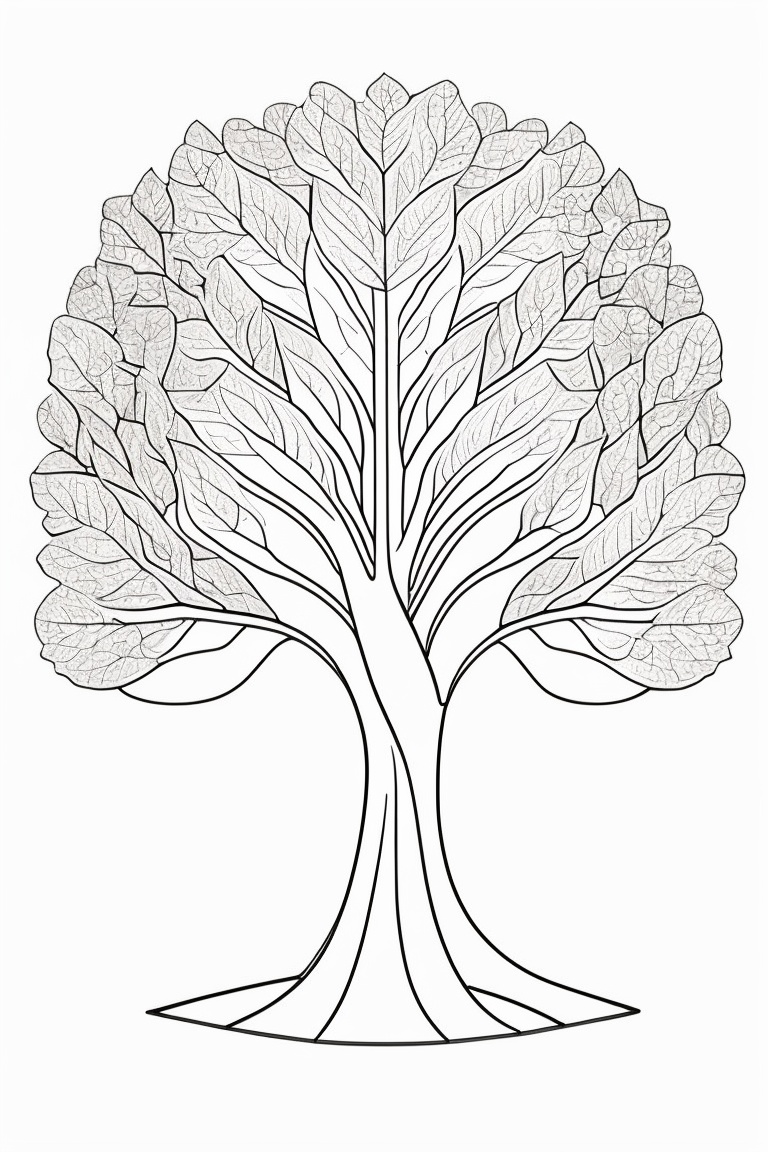 Lexica - Bold outlines ,a free hand drawing illustration of simpe tree ...