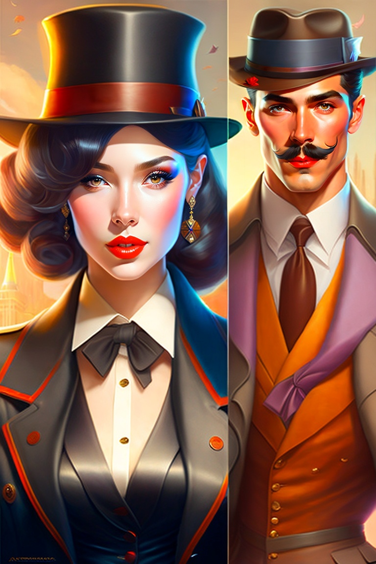 Lexica - (((art of mustached girl))), she dressed as mustached man ...