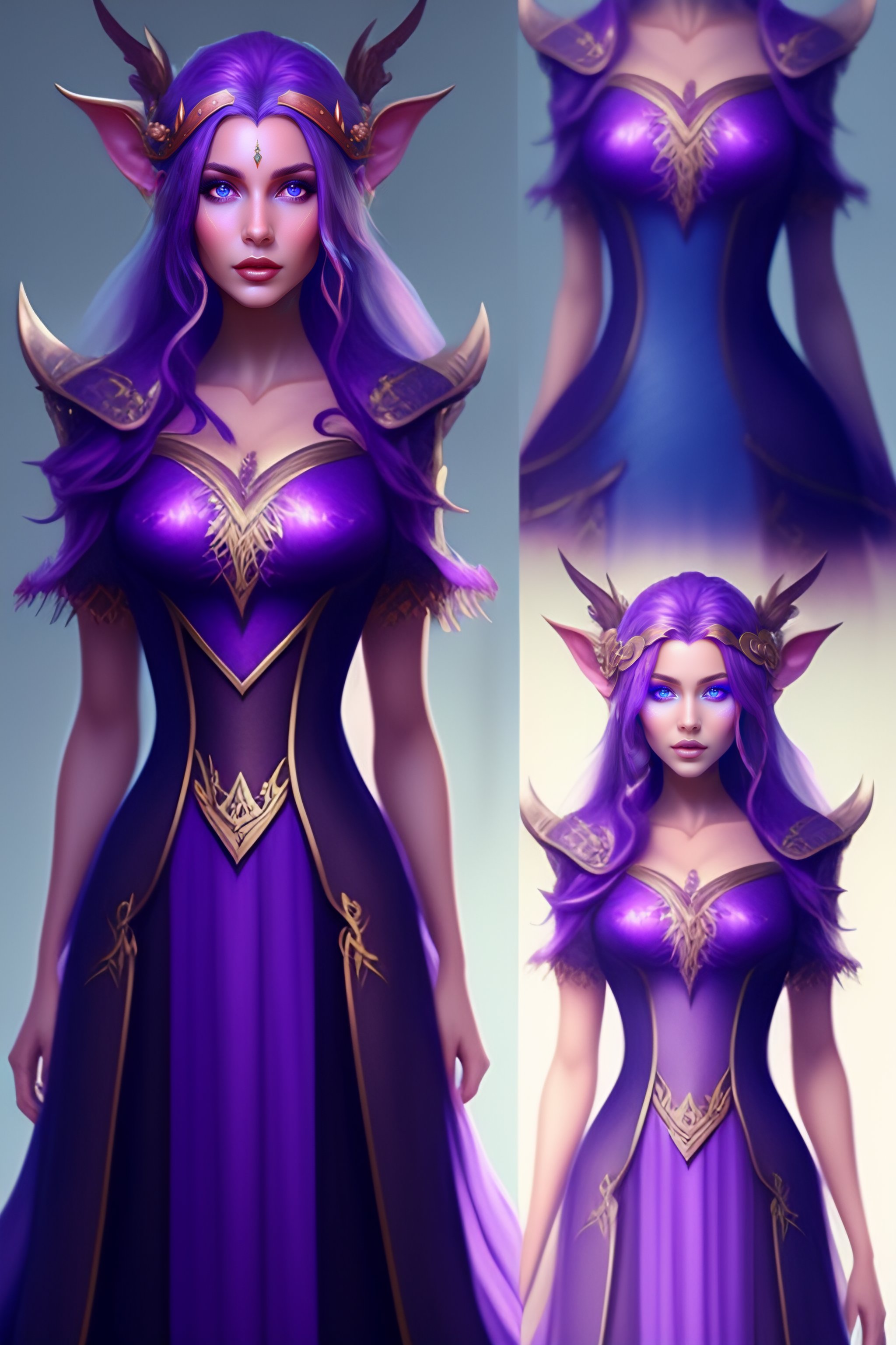 Lexica Forest Elf Dress Concept Art Purple And Blue Palet Color