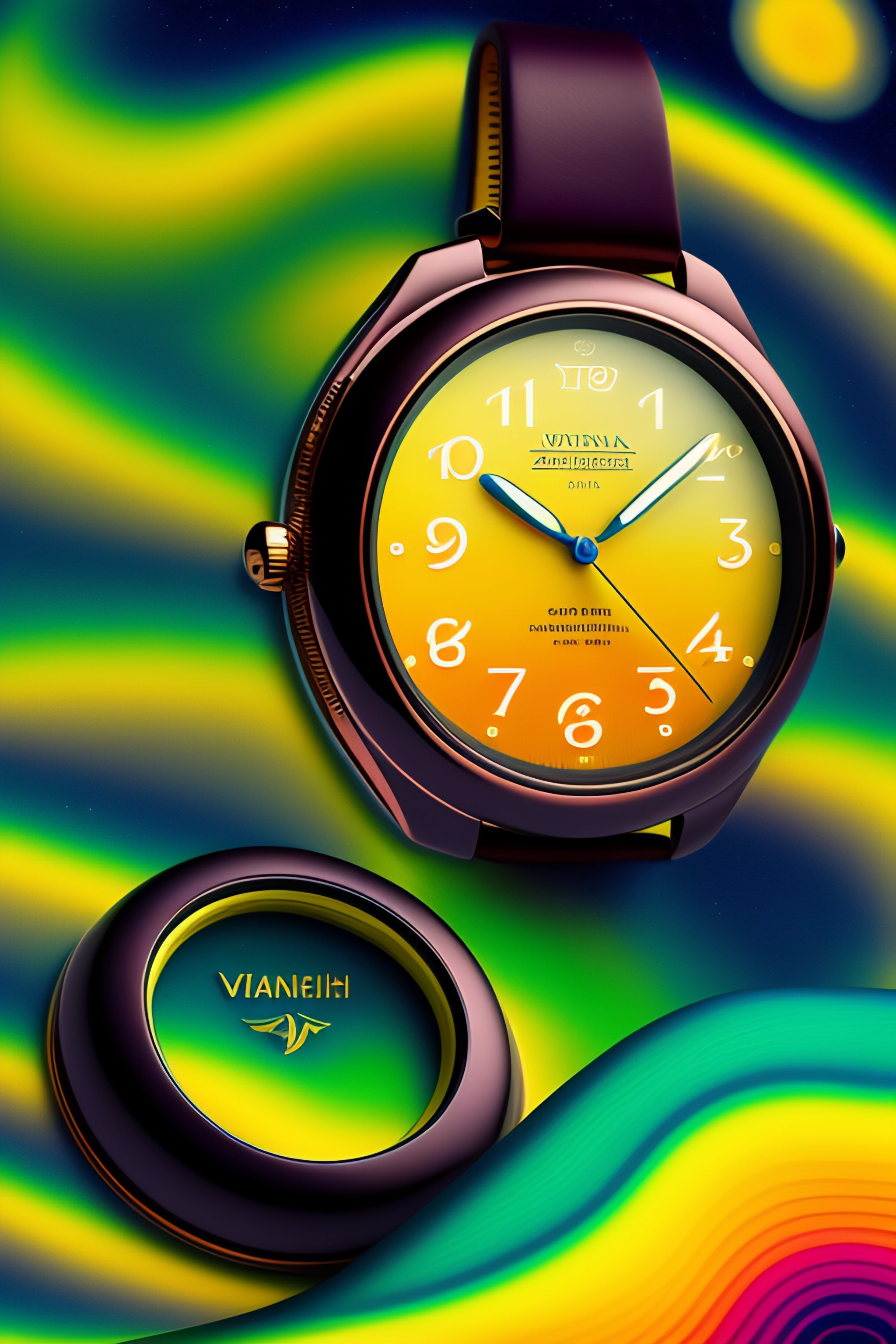 Lexica - Retro digital watch designed by van gogh