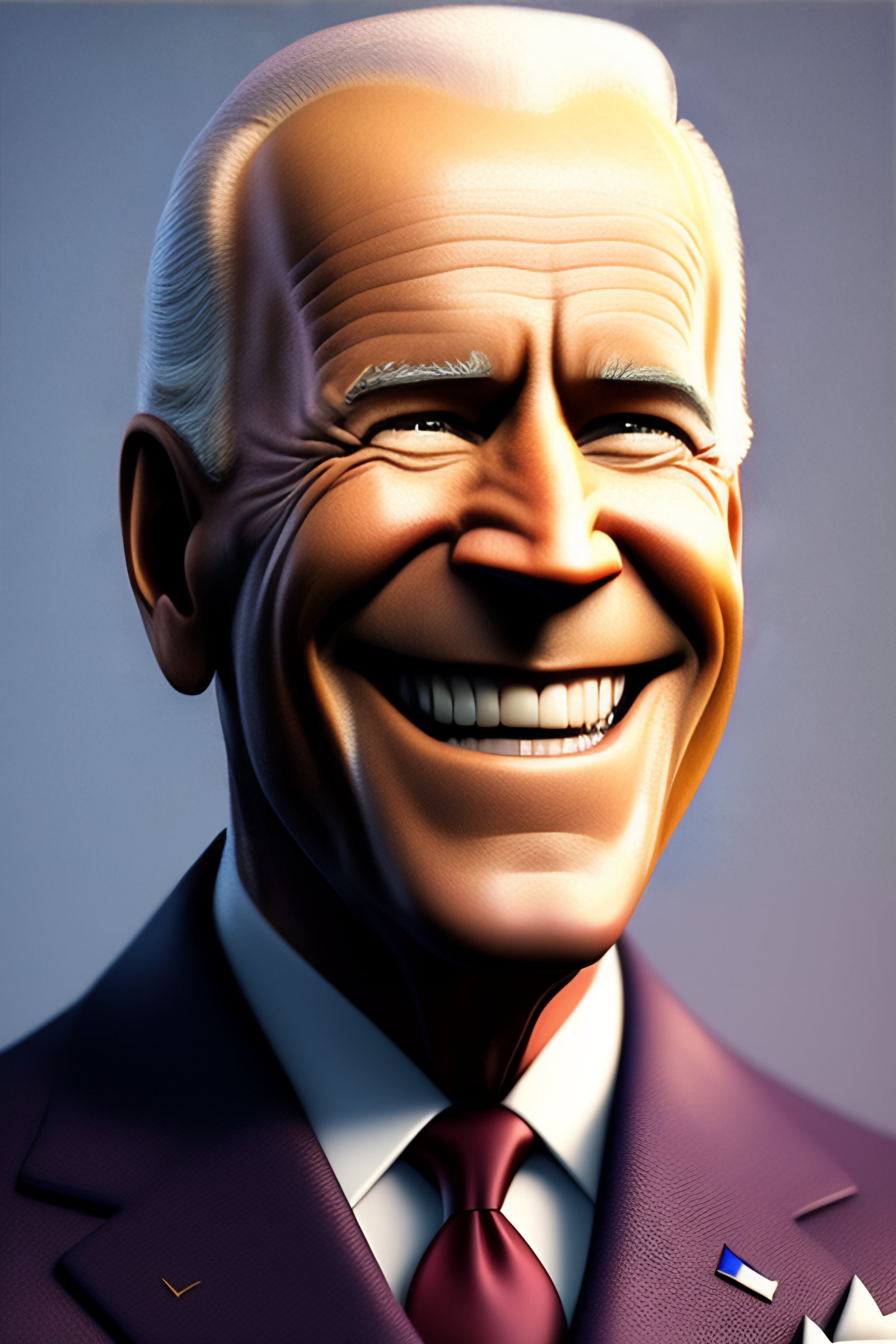 Lexica - Caricature 3D render of Joe Biden smiling, extremely ...