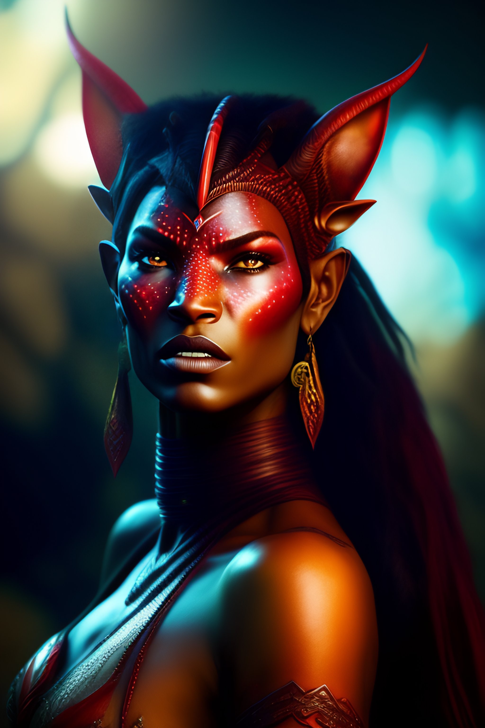 Lexica - A hyper realistic photo of all Red Na'vi from the movie Avatar.