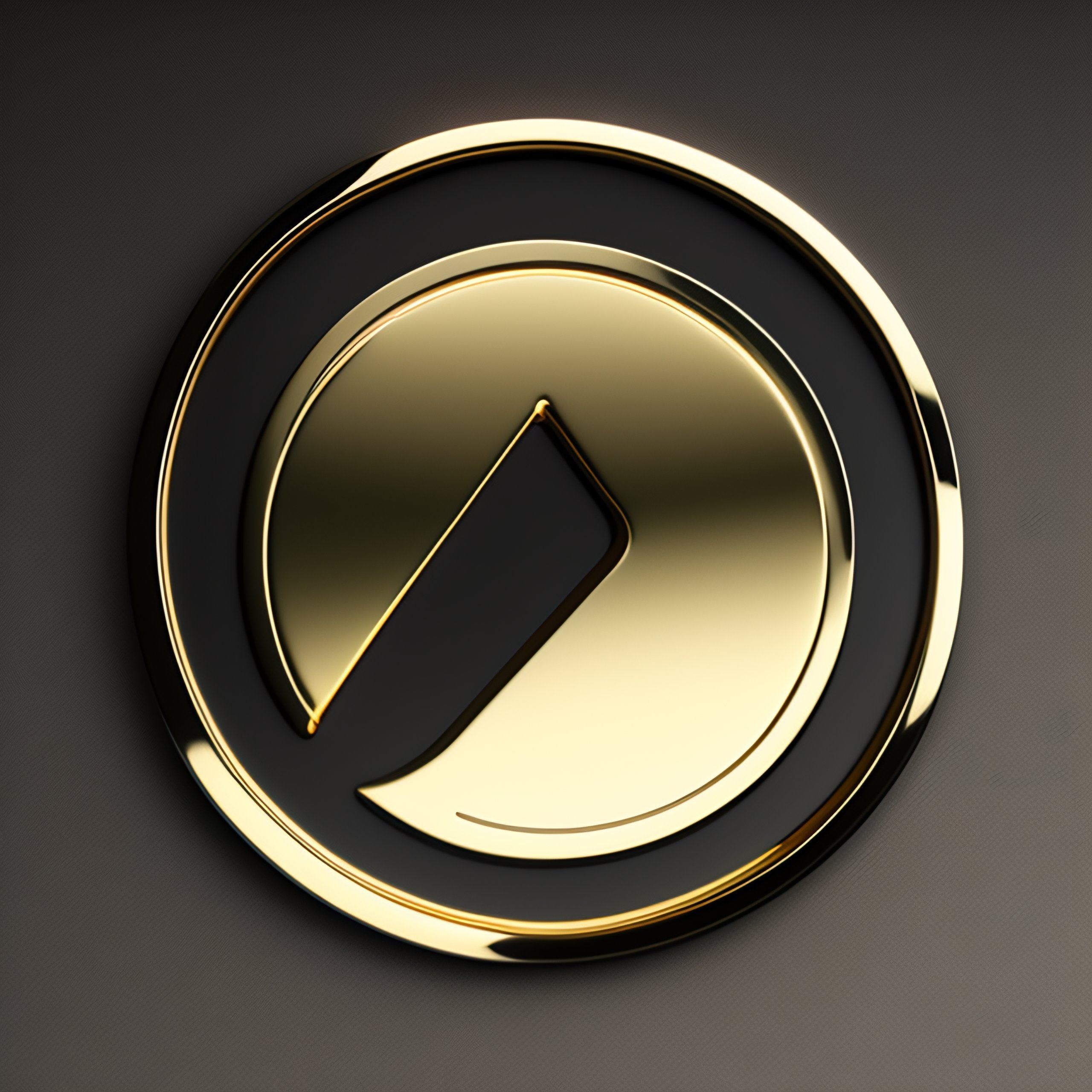 Lexica - Matt Black, Gold, Crypocurrency Logo Round, M, Letter M,