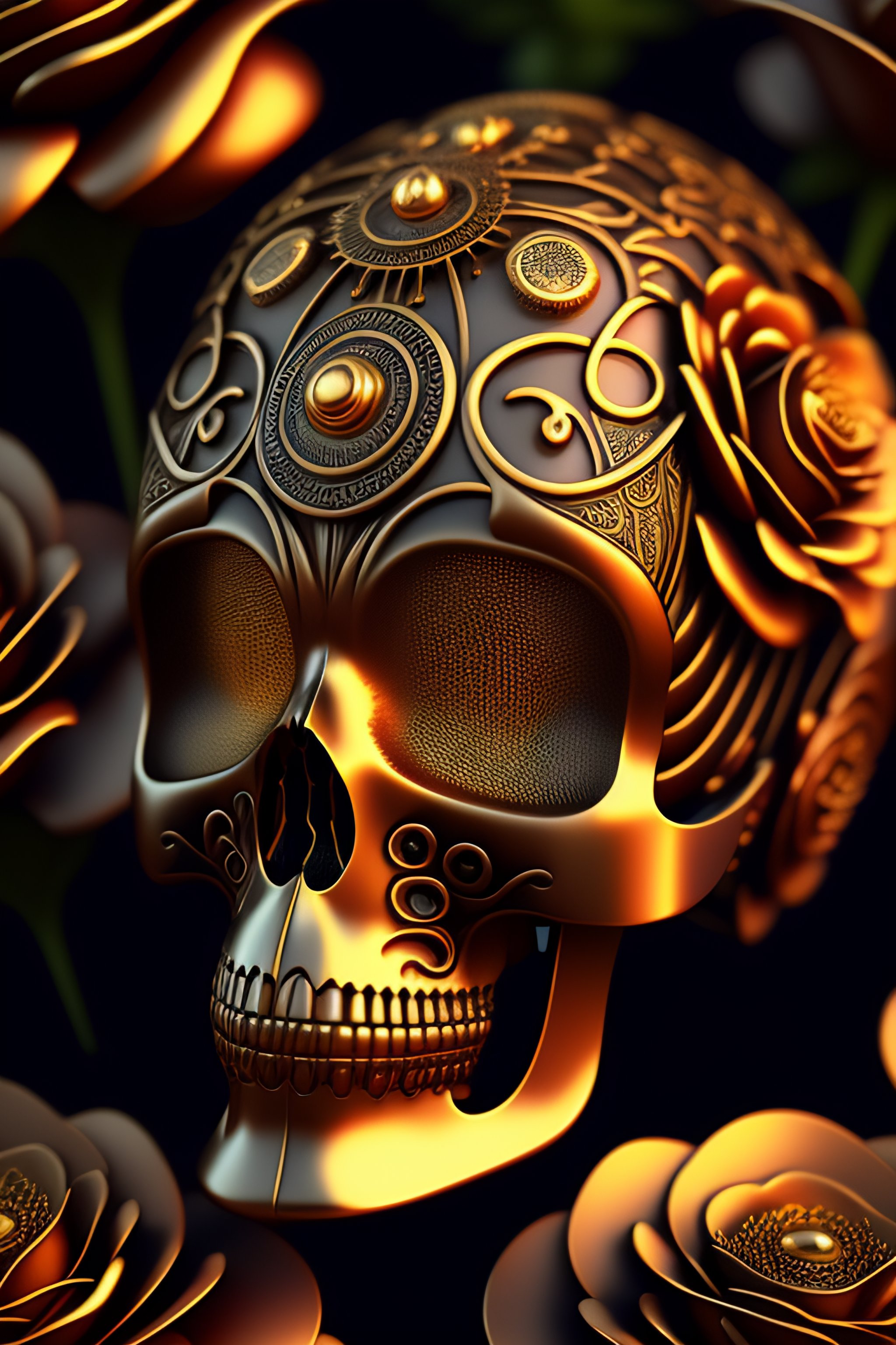 biomechanical skull art