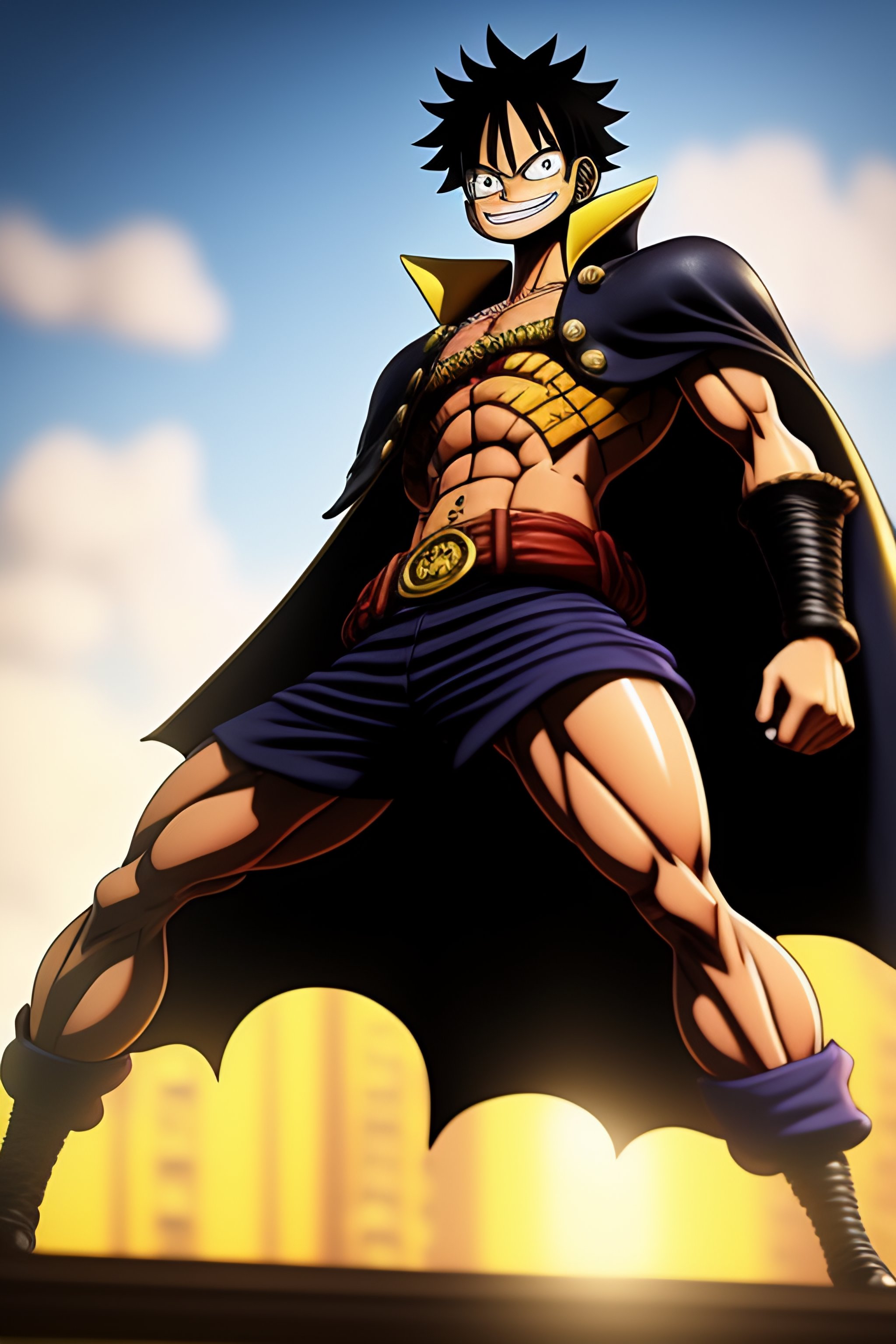 Lexica - Luffy from one piece manga in batman suit